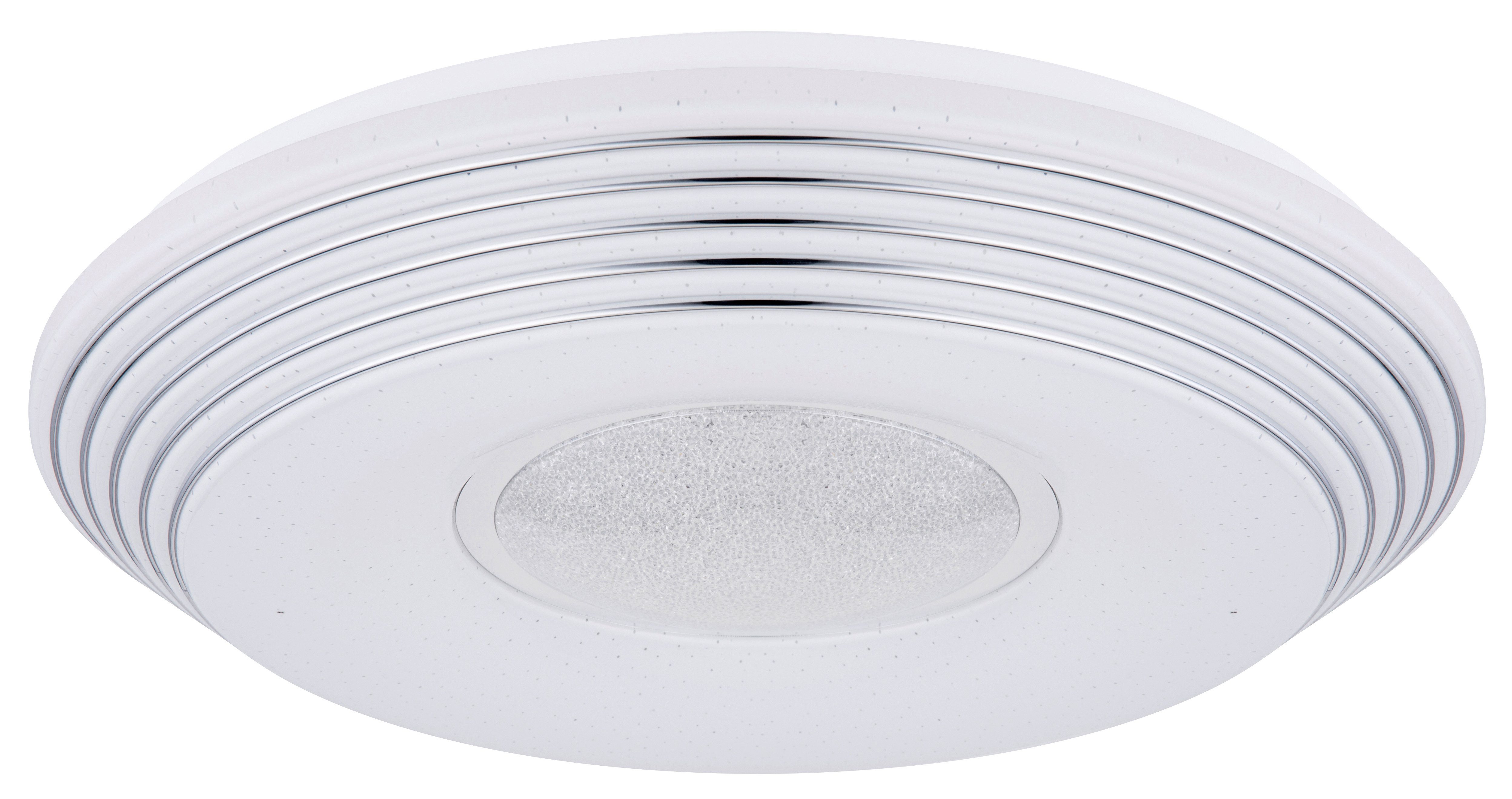 GLOBO LIGHTING Deckenleuchte PILLO, LED fest integriert, Deckenleuchte Weiß, Acryl/Kristalle, dimmbar, Fernbedienung, LED 40W