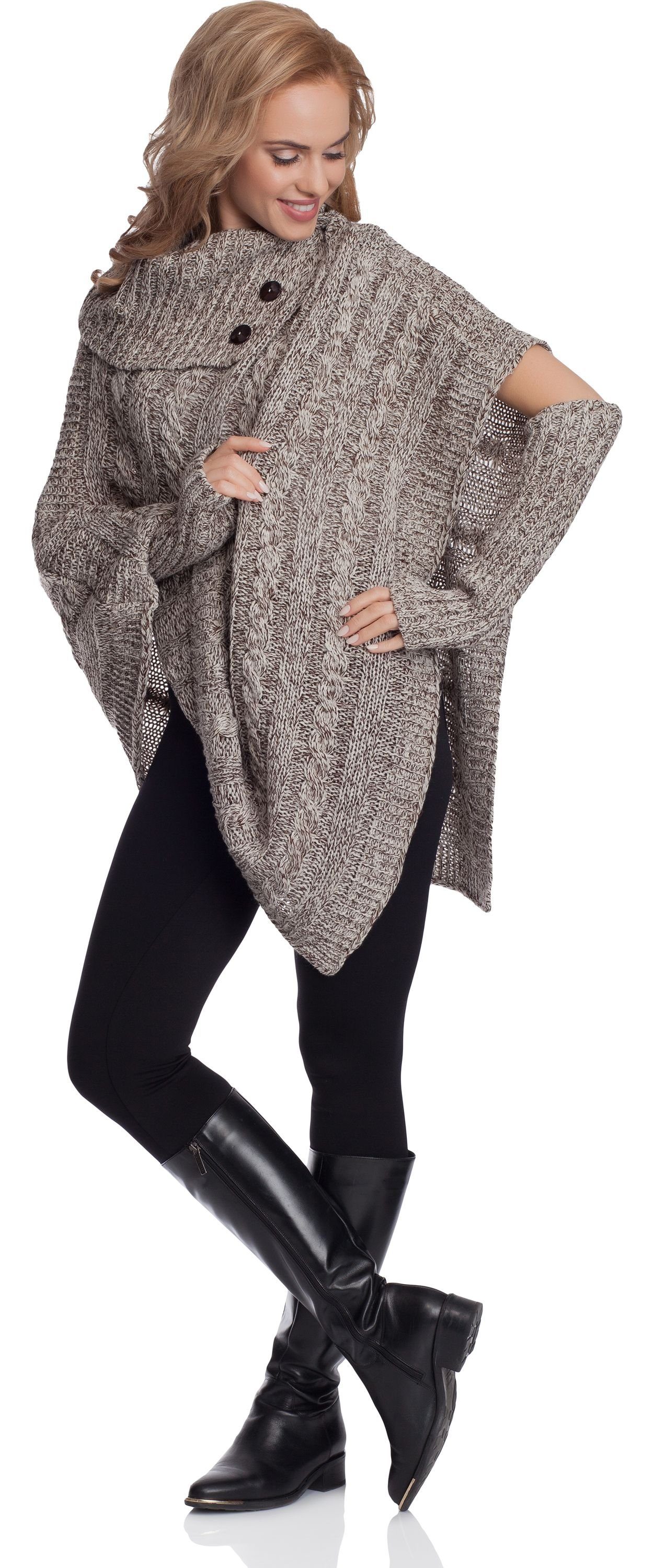 Merry Style Strickponcho Damen Poncho N4293 günstig online kaufen