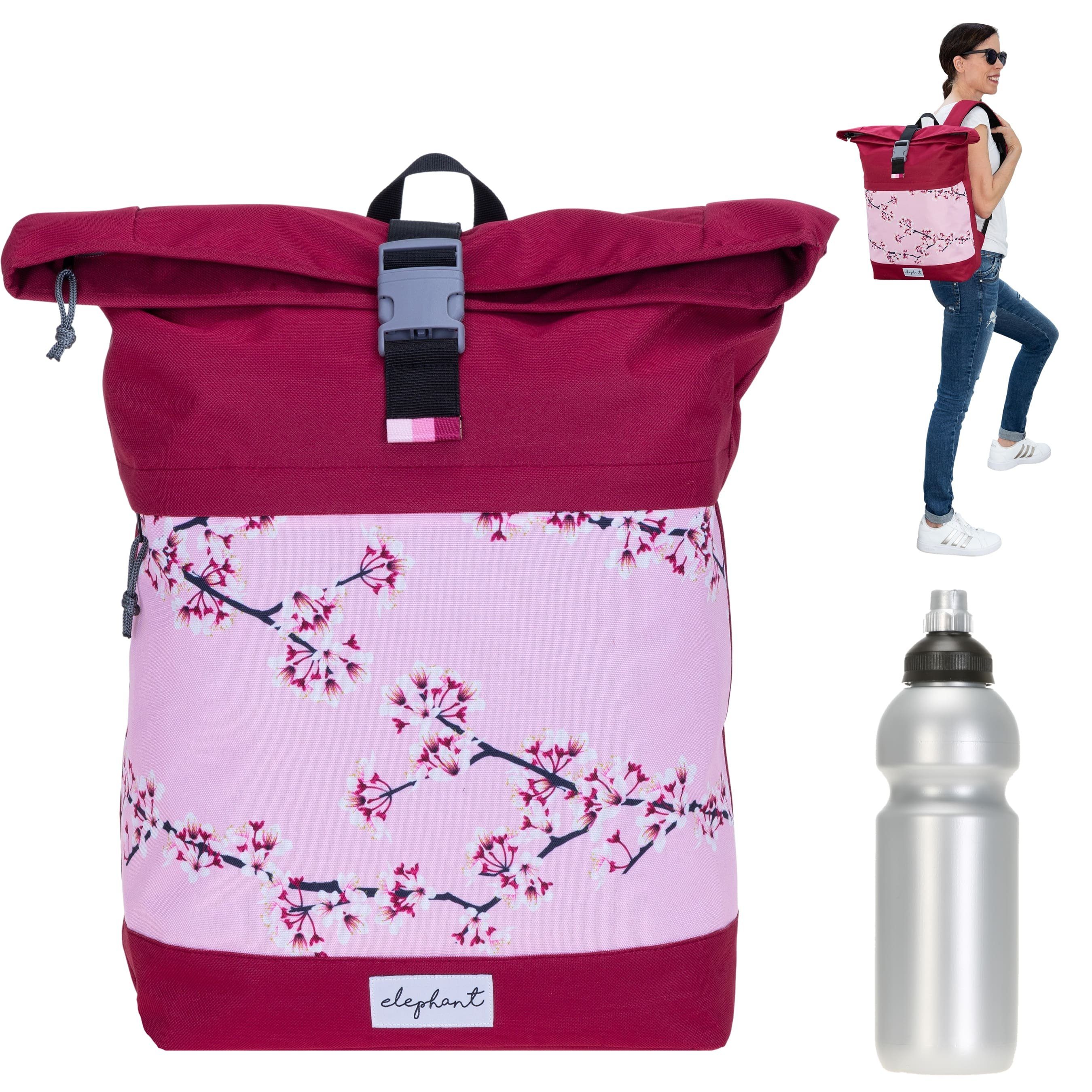 ELEPHANT Rucksack Damen Freizeitrucksack A4 groß 13038, Laptop Tasche Travel Geheimfach Daypack large + Trinkflasche
