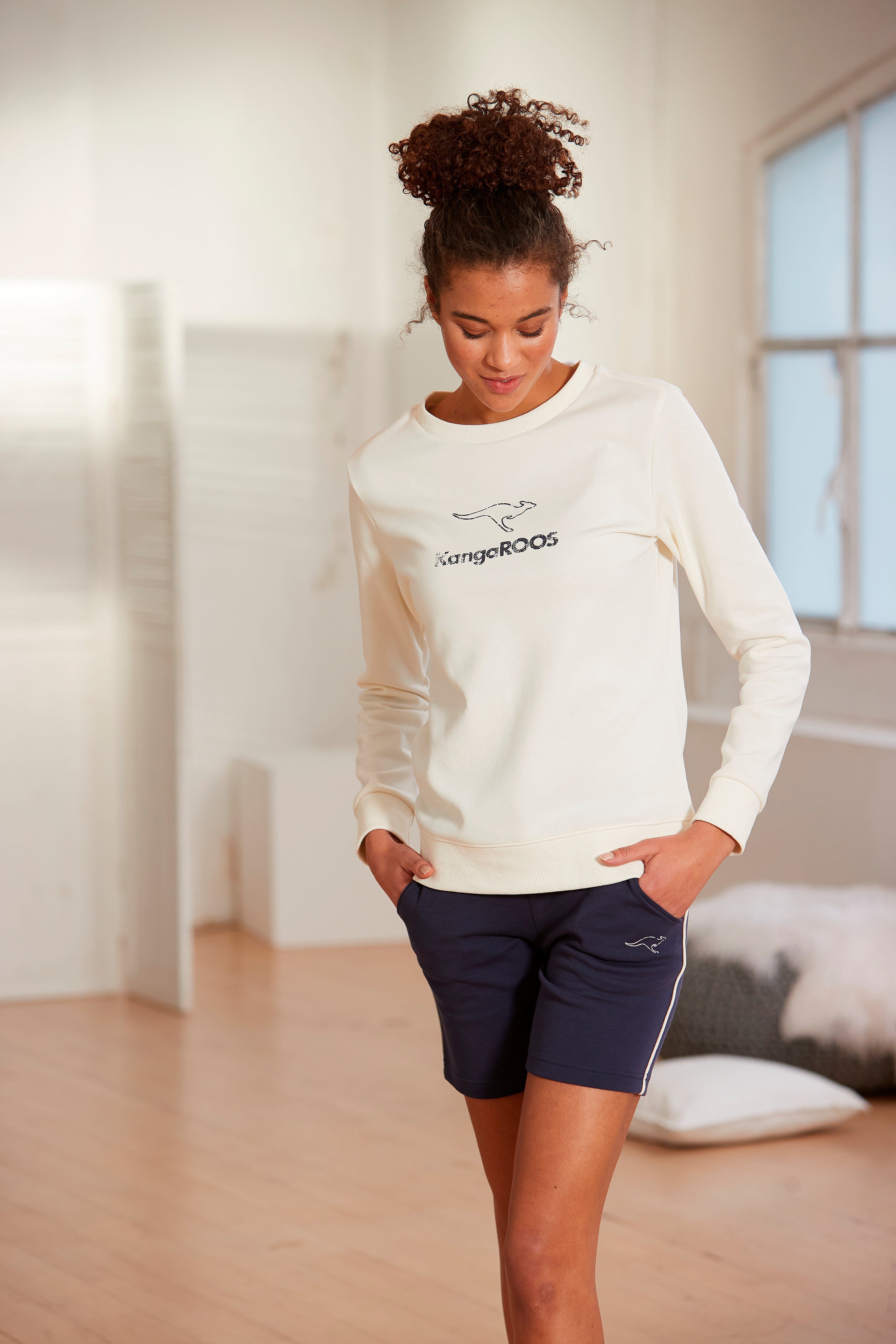 KangaROOS Sweatshirt mit Kontrastfarbenem Logodruck, Loungewear