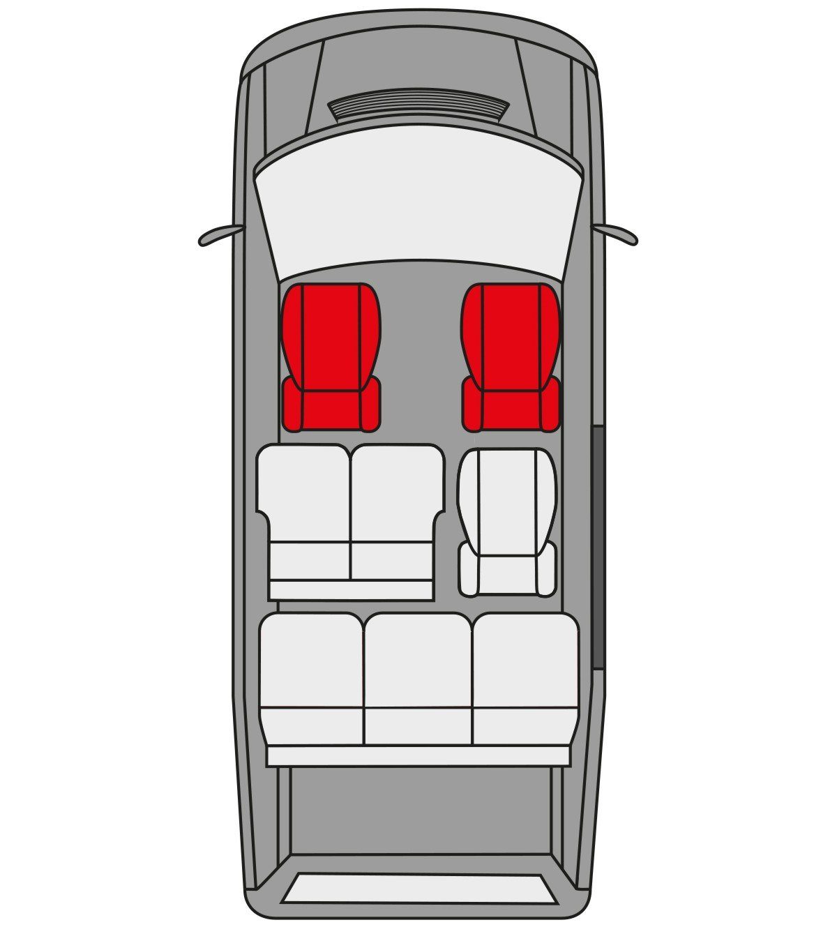WALSER Autositzbezug Passform Bj. ab 07/2015 vorn, VW Einzelsitz Sitzbezüge T6, für