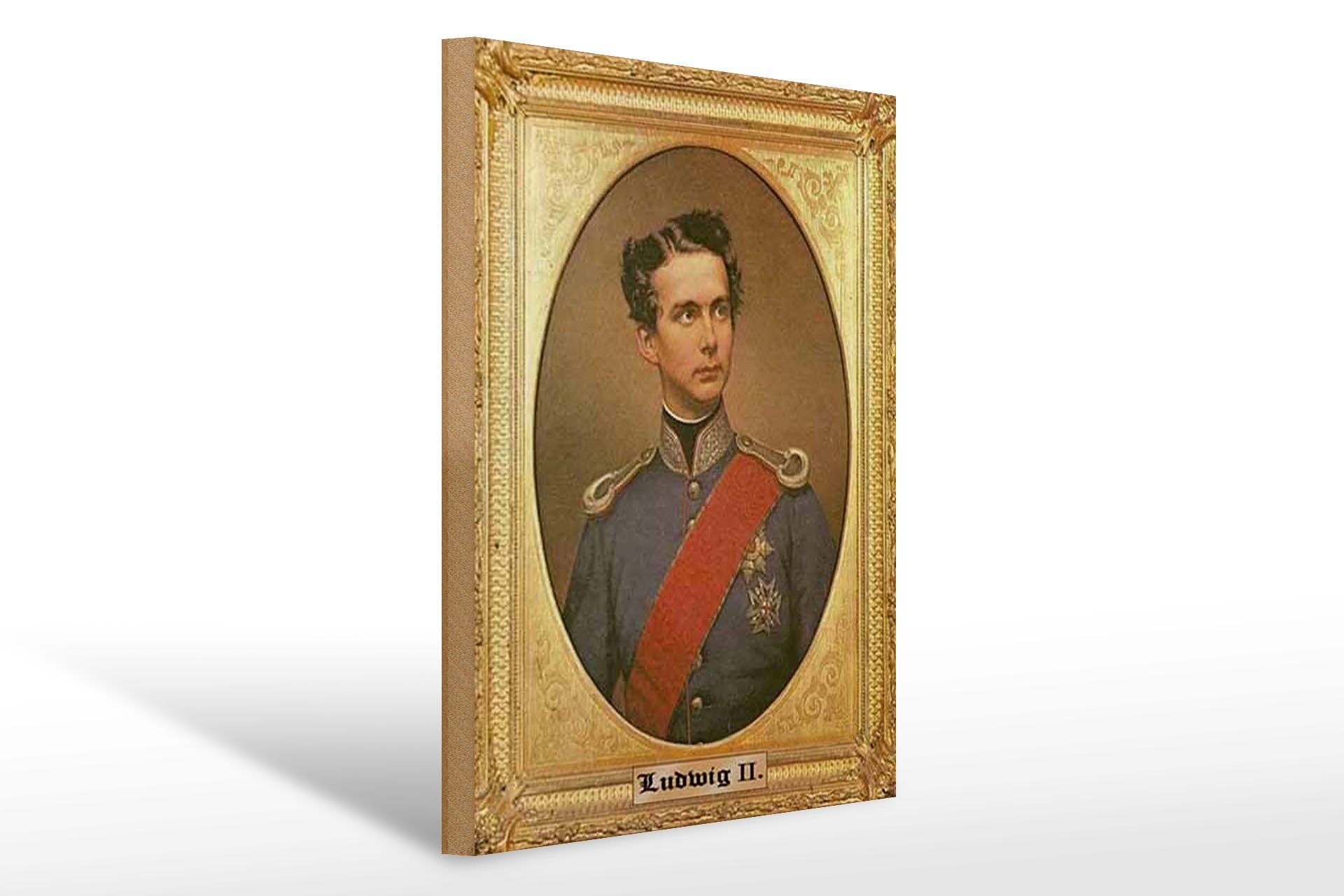 Holzbild Portrait 30x40cm Ludwig II König von Bayern