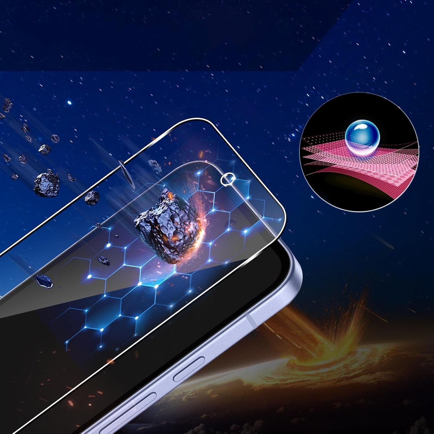 CLM-Tech Displayschutzglas 3X für Google Pixel 11 Pro / 11, Pixel 10 Pro / 10 6,3 Zoll, Panzerglas Folie - Anti-Fingerabdruck und kratzfest -, 3 Stück, Gehärtet – Bild 4 von 5