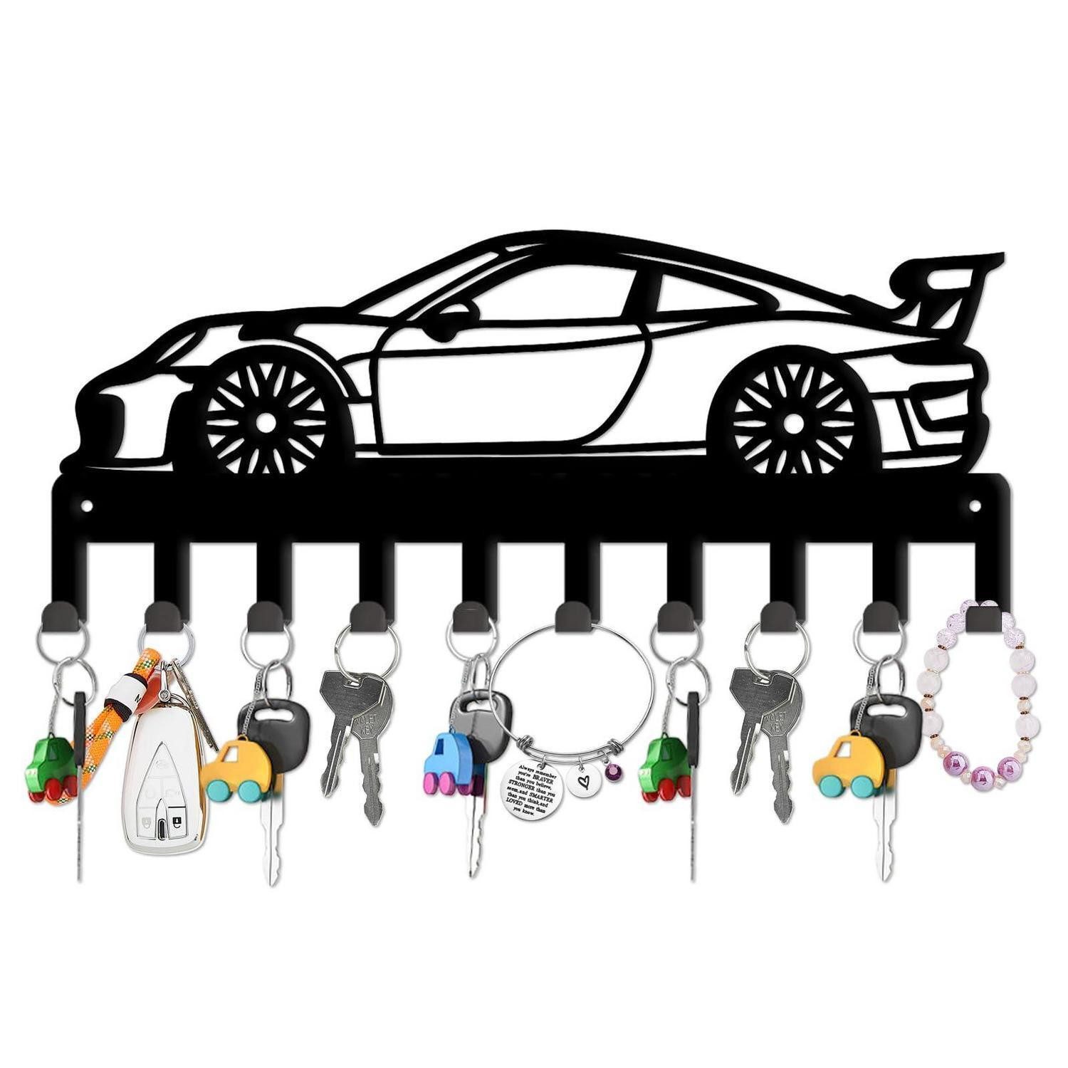 LuxusKollektion Schlüsselbrett Schlüsselhalter Rennauto Metall Wanddeko, (1 St)