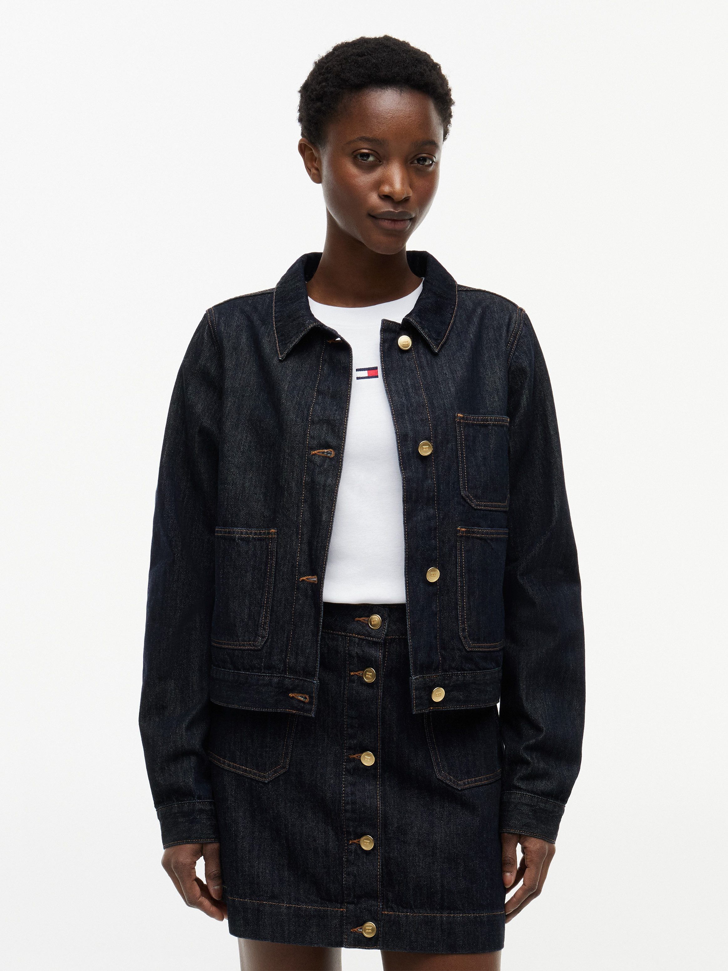 Tommy Hilfiger Jeansjacke LADY JACKET RINSE mit praktischen Taschen, aus Baumwolle