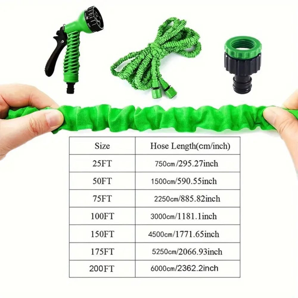 SIKAINI Gartenschlauch Dehnbarer Wasserschlauch,für Gartenbewässerung, Gartenschlauch, Multifunktionale Spritzdüse, (Automatische Dehnung & Rückzug) – Bild 4 von 5