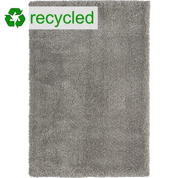 Teppich Umweltfreundlicher Recycle Flauschteppich Wohnzimmer, grau, Teppich-Traum, rechteckig, Hautfreundlich, Nachhaltig & umweltschonend, Allergiker geeignet