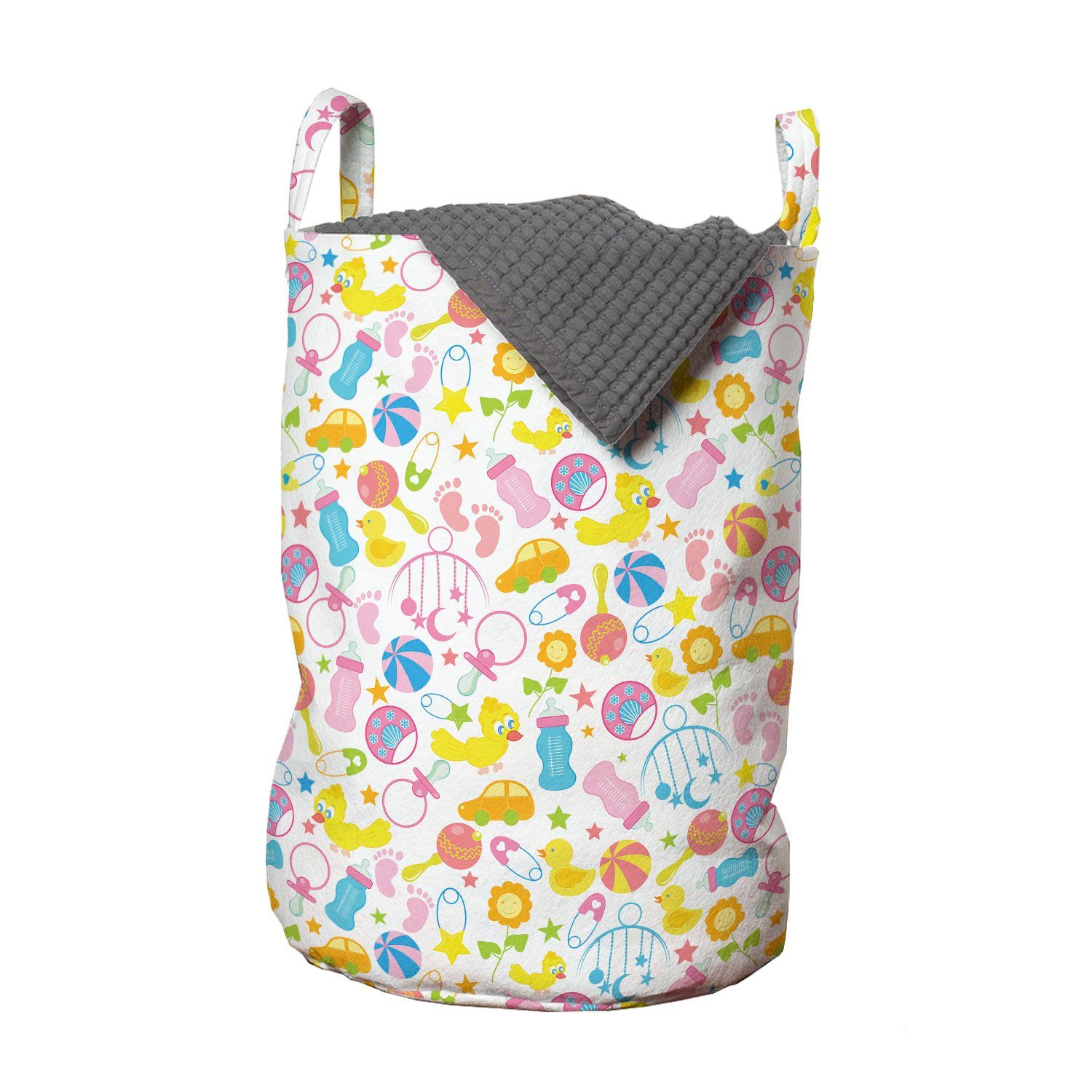 Abakuhaus Wäschesäckchen Wäschekorb mit Griffen Kordelzugverschluss für Waschsalons, Babydusche Kinderspielzeug Muster