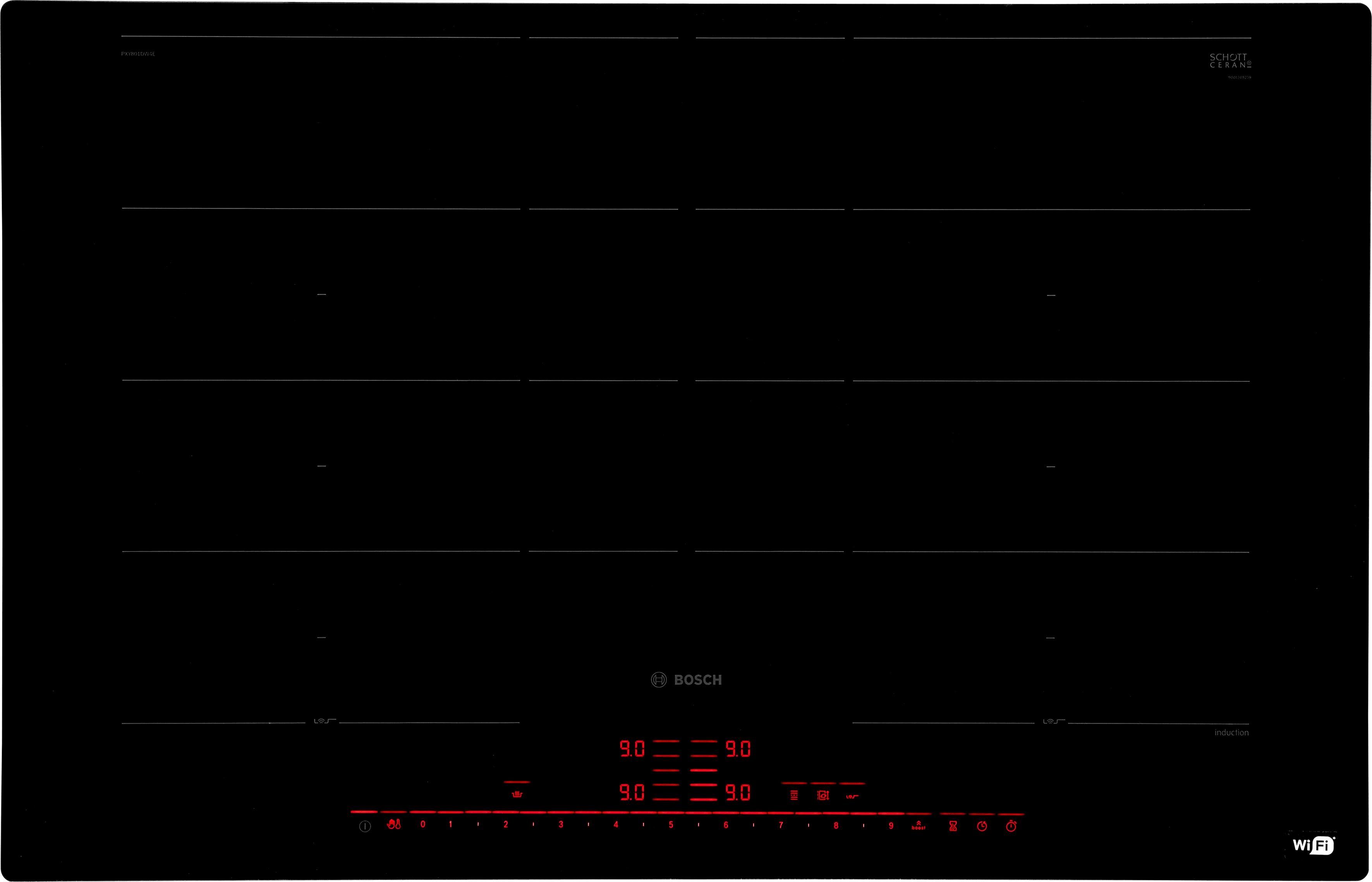 BOSCH Flex-Induktions-Kochfeld von SCHOTT CERAN® PXY801DW4E, mit DirectSelect Premium