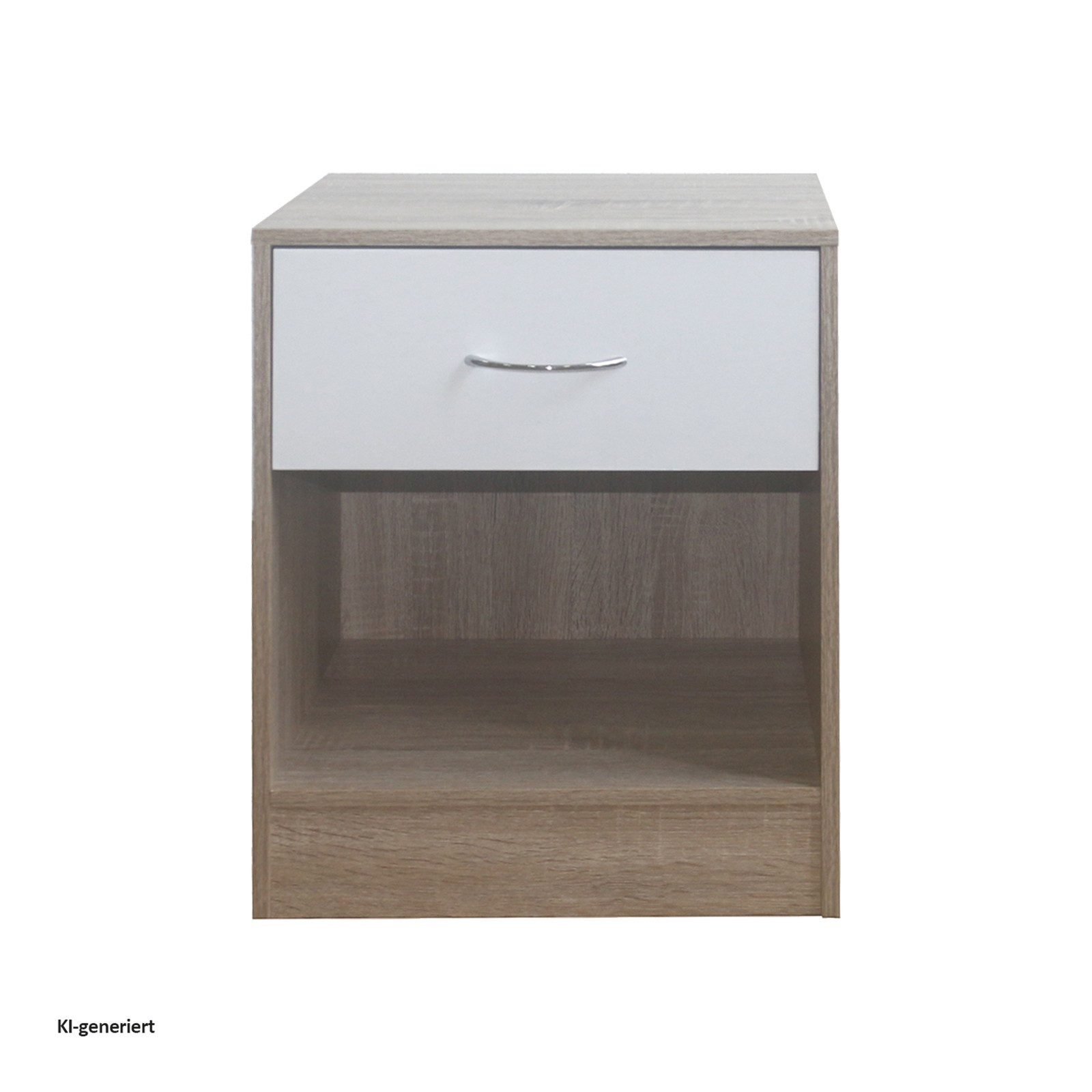 HTI-Living Nachtschrank Nachtschrank 2er Set Thekla Sonoma/Weiß (Set, 2-St., 2 Nachtschränke) Nachttisch Nachtkommode