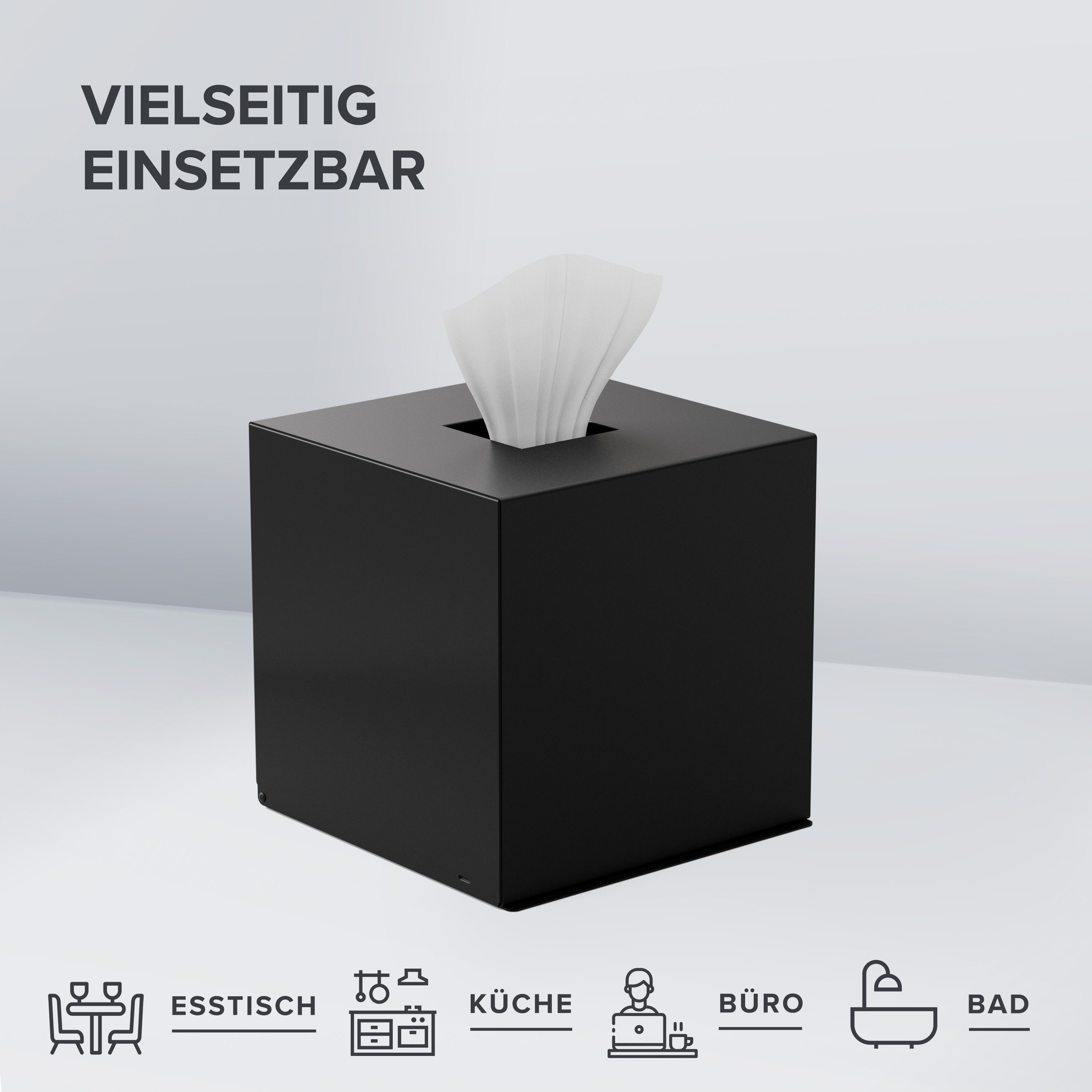 ovimar Papiertuchbox (1 St), aus Edelstahl in Schwarz zur