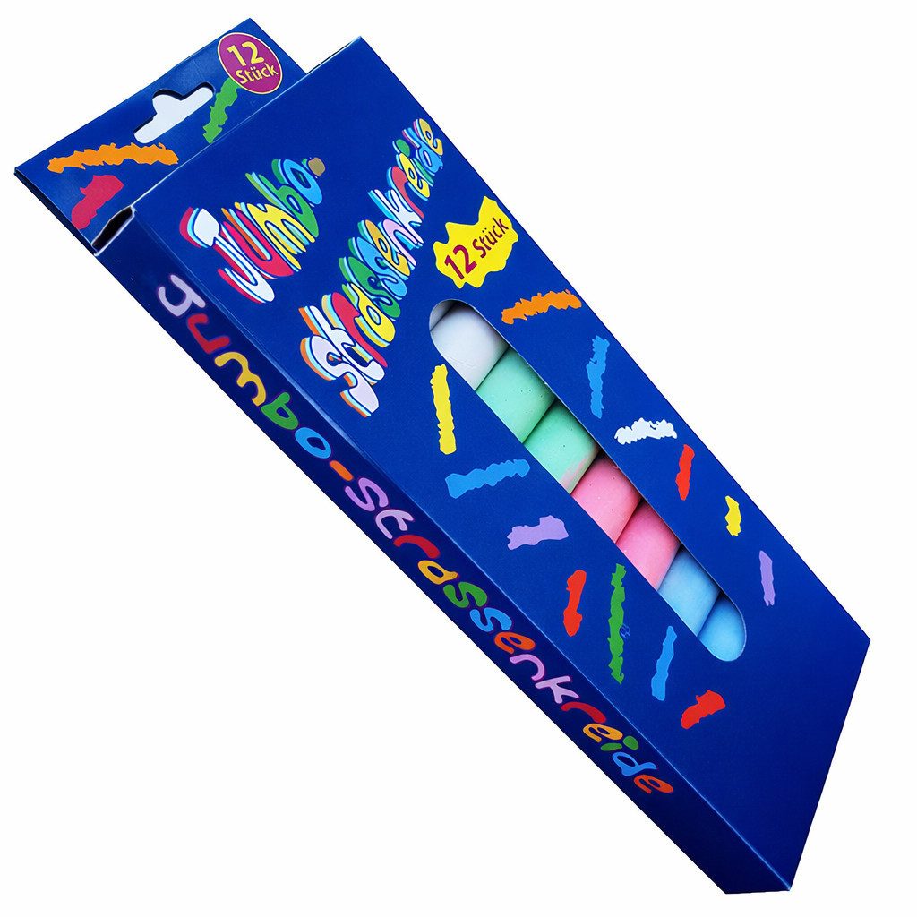 VABIONO Pastellkreide Straßenmalkreide Straßenkreide Malkreide bunt Kreide-Stifte XL Jumbo, Kostenloser Versand