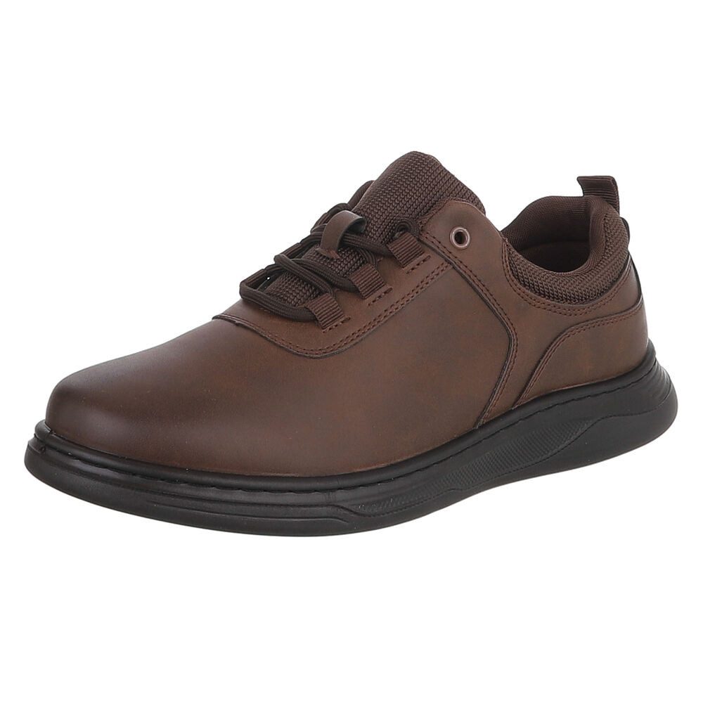 Coolwalk Herrenschnürschuh in Lederoptik, sportlich elegant Schnürschuh (92422687) Flach Schnürer in Braun von Coolwalk