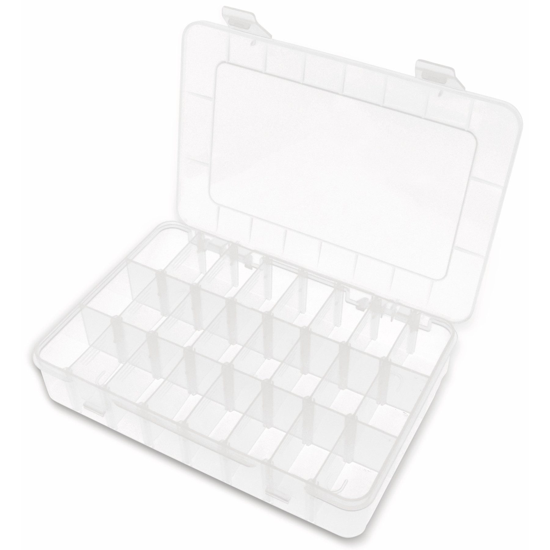 Sortimentskasten Sortimentsbox, 200x135x38, 24 Fächer, variabel, PP, transparent