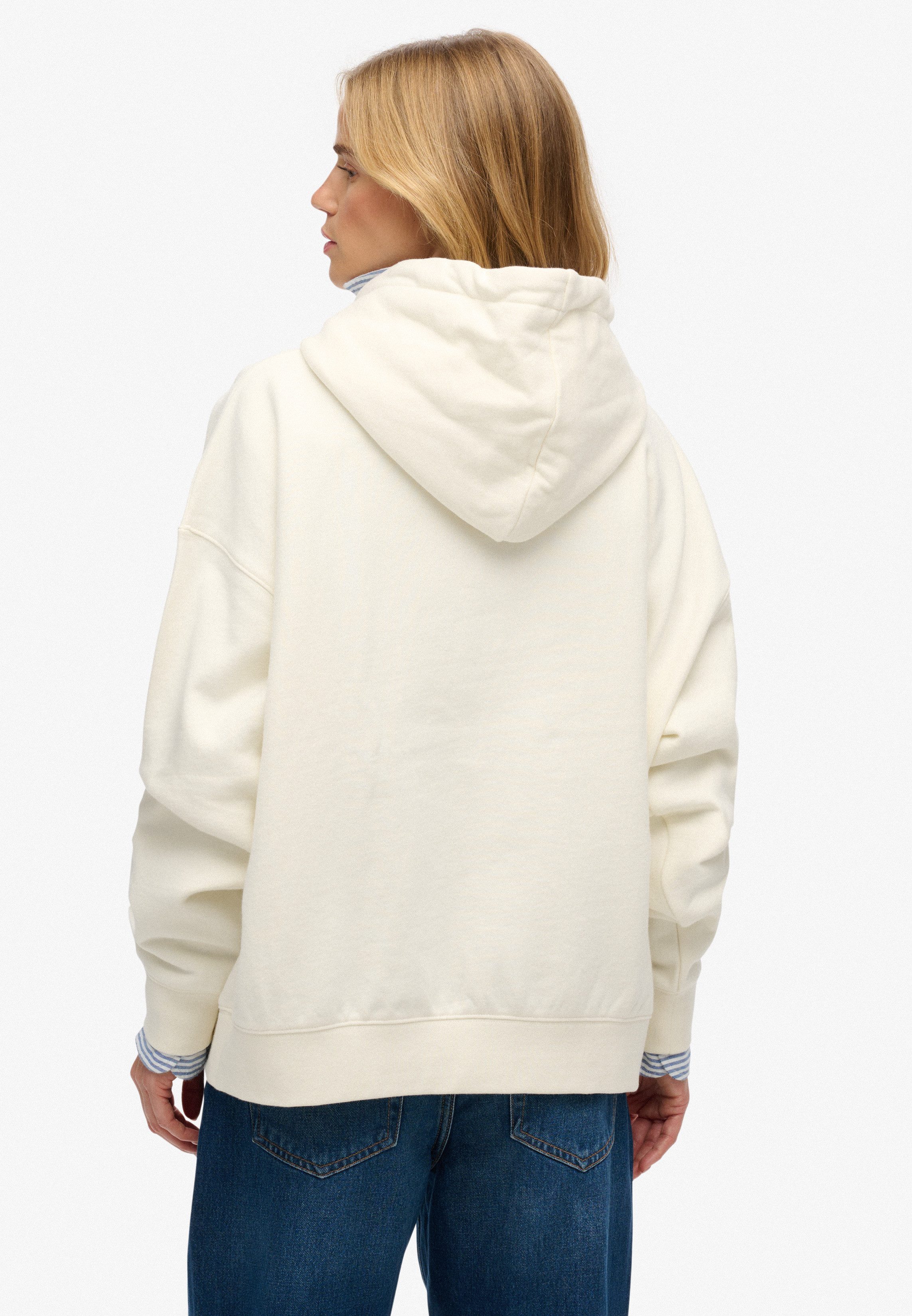 Superdry Kapuzensweatshirt LUXE CASUAL RELAXED HOOD Baumwolle, oversize