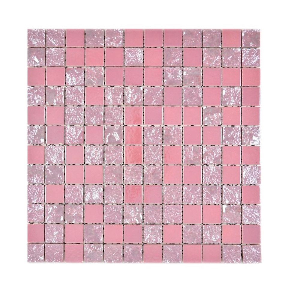 Mosani Mosaikfliesen Keramikmosaik Mosaikfliesen altrosa glänzend / 10 Matten