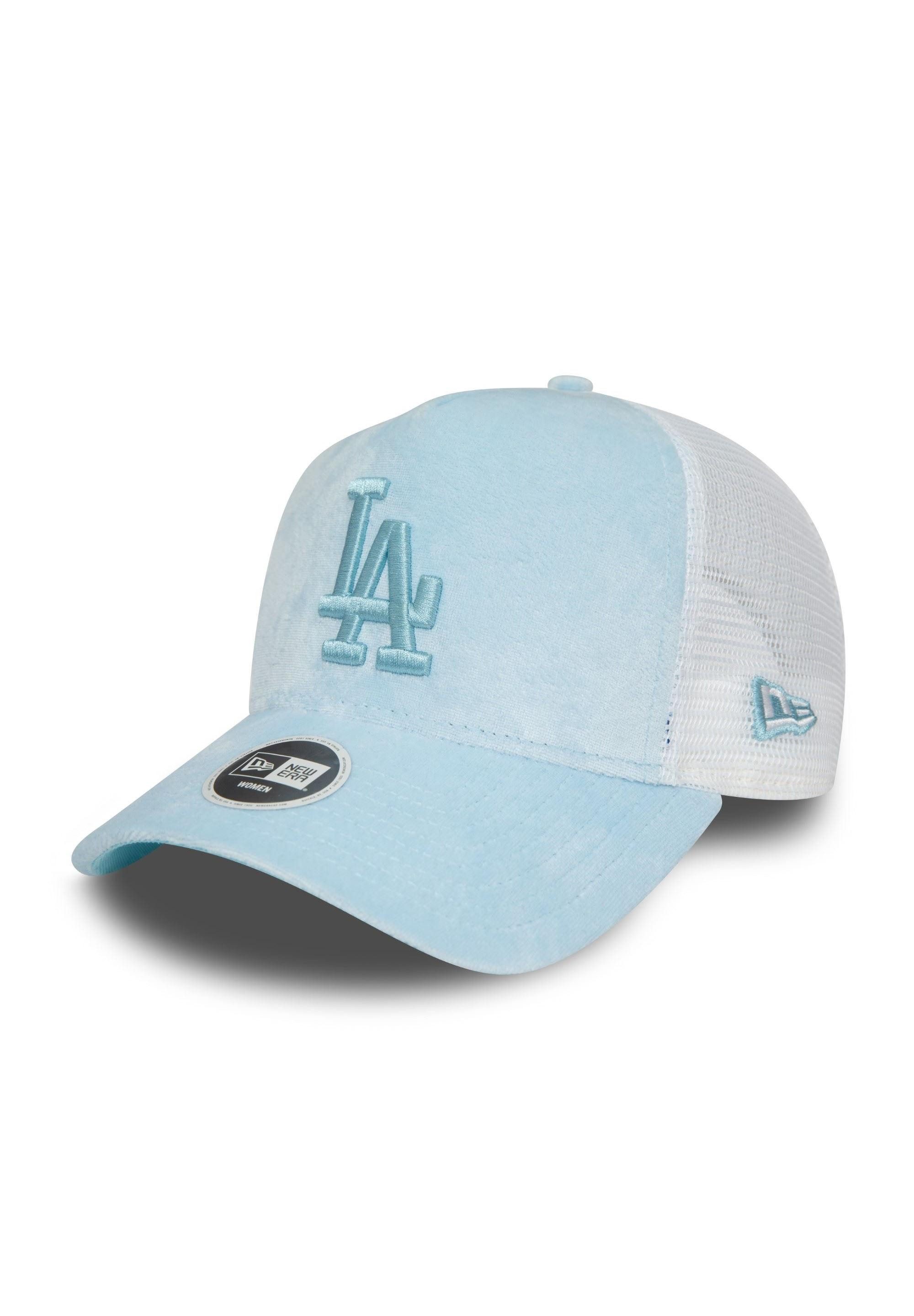 Baseball Cap Los Angeles Dodgers MLB Velours Blau Weiß Verstellbare A-Frame Damen T