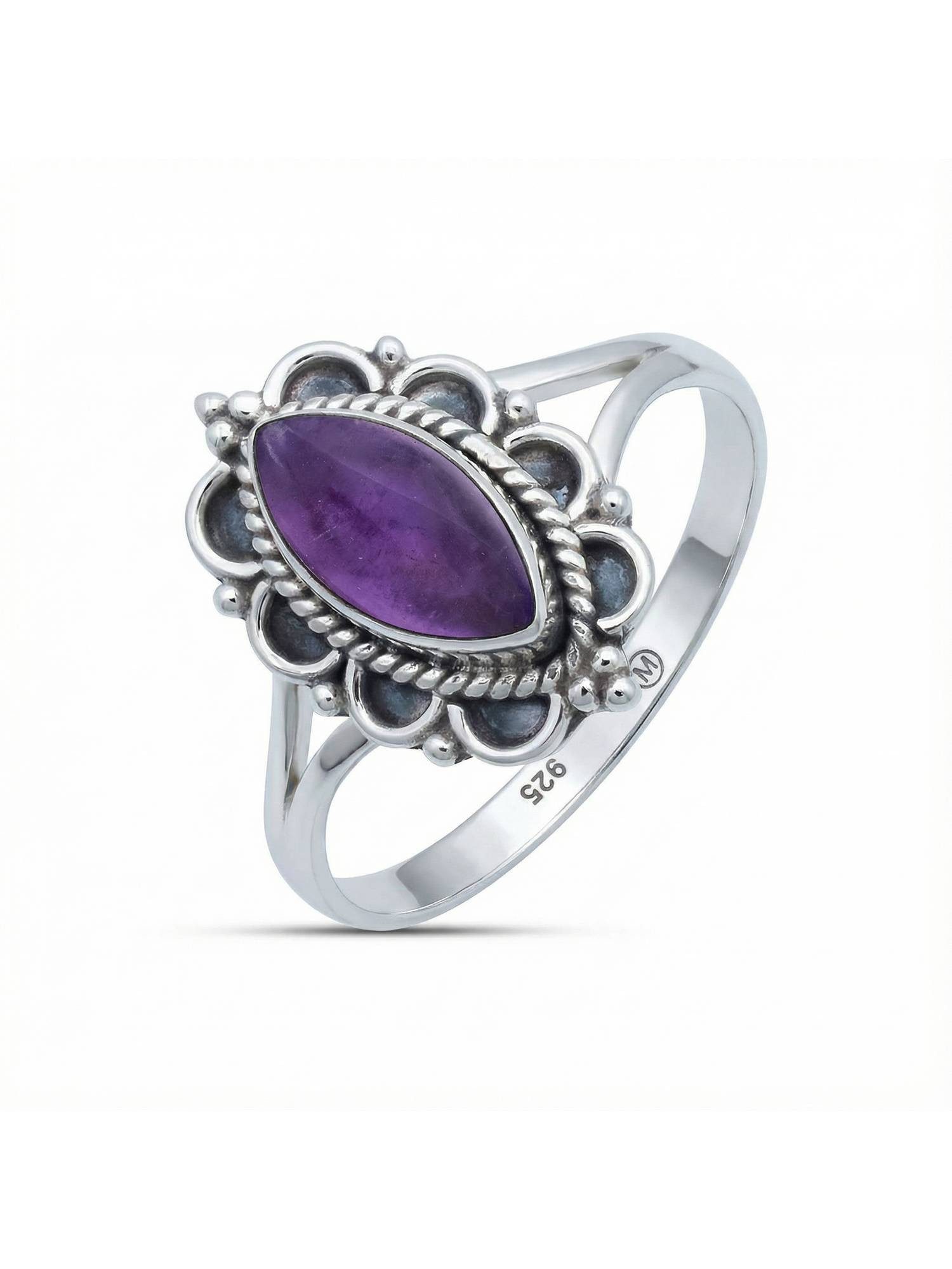 Silberring MALUHIA aus 925 Silber mit Amethyst