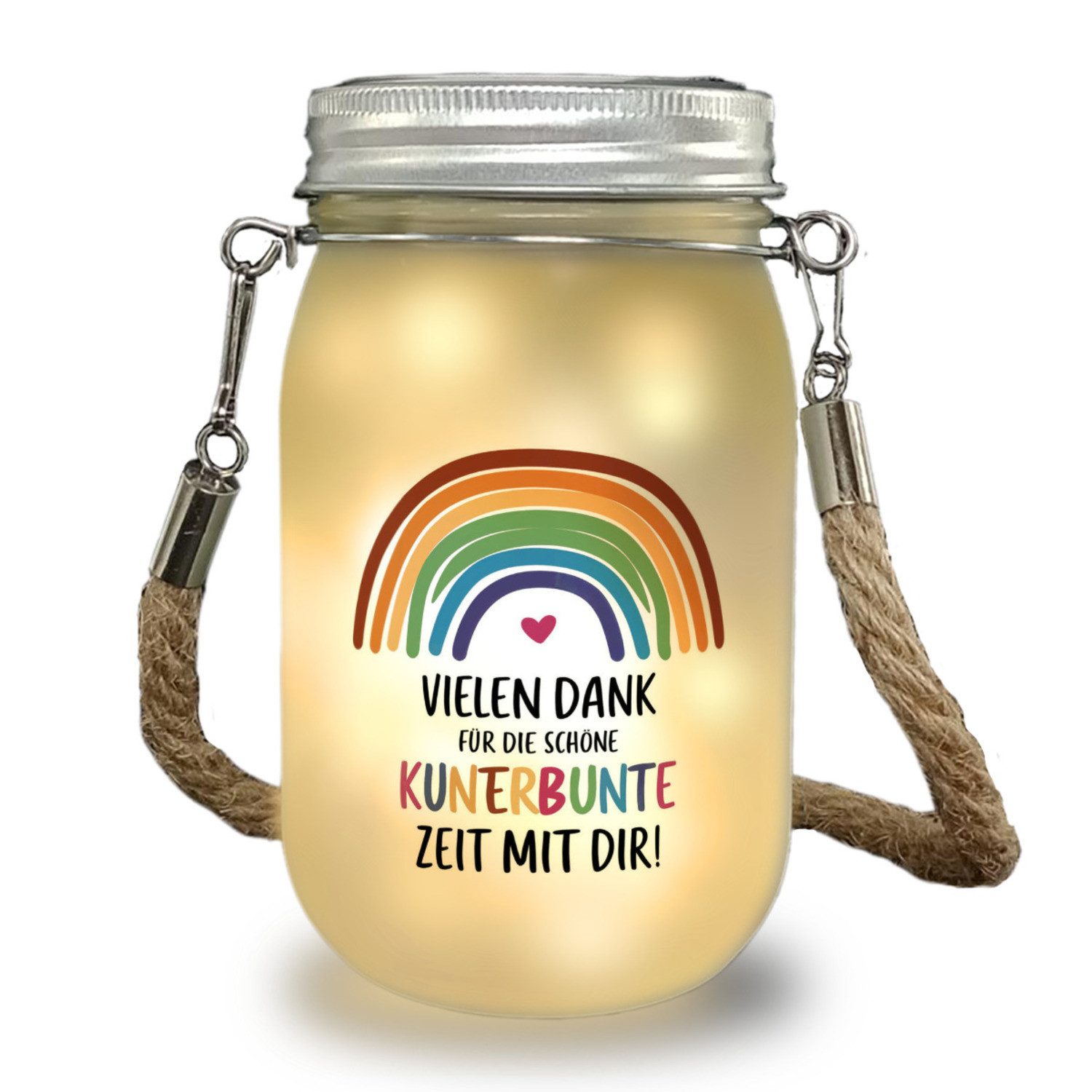 speecheese Dekolicht Vielen Dank für die kunterbunte Zeit Solarlicht mit Regenbogen
