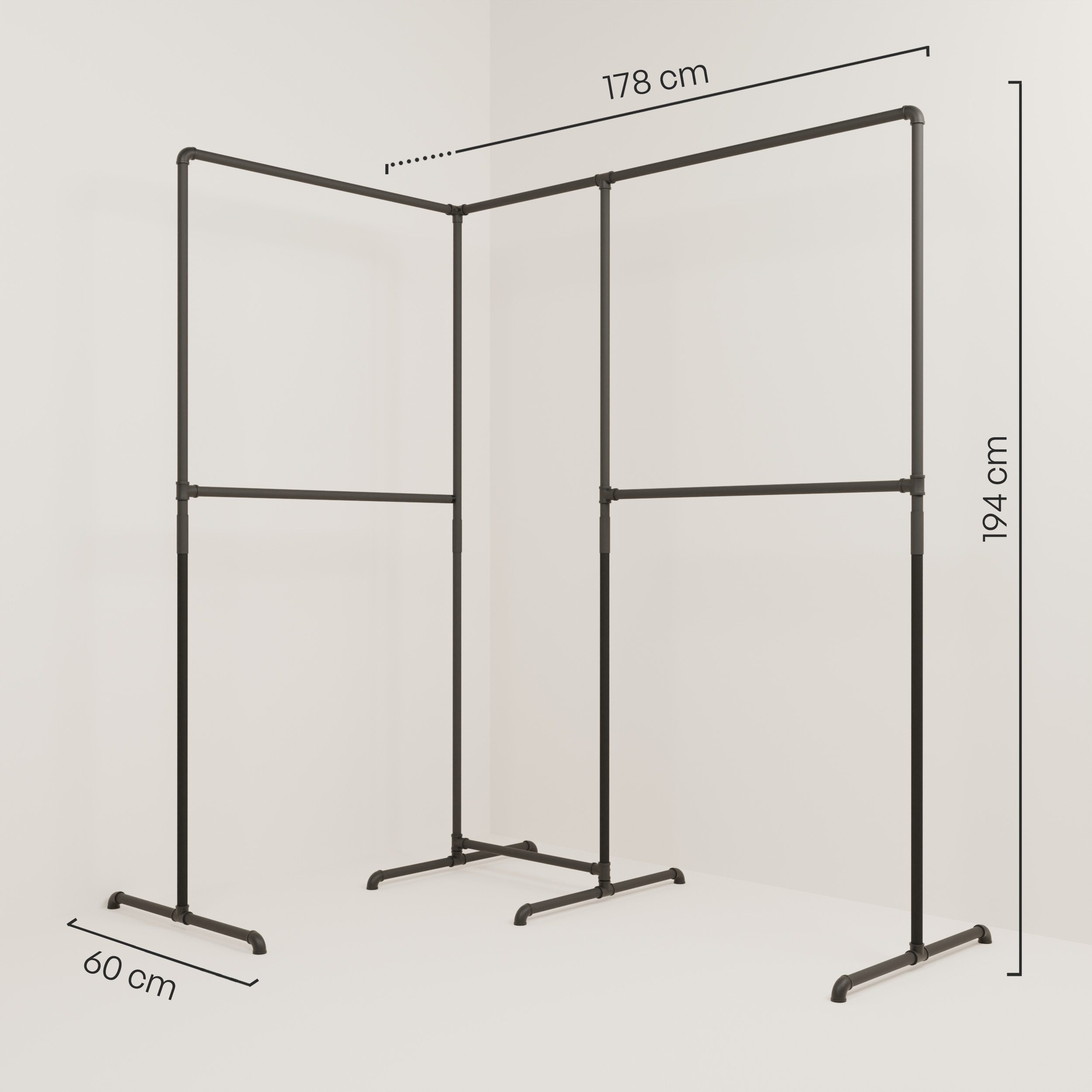 pamo. design Garderobenständer LAS EDGE, (Kleiderstangen ohne Bohren), Offe günstig online kaufen