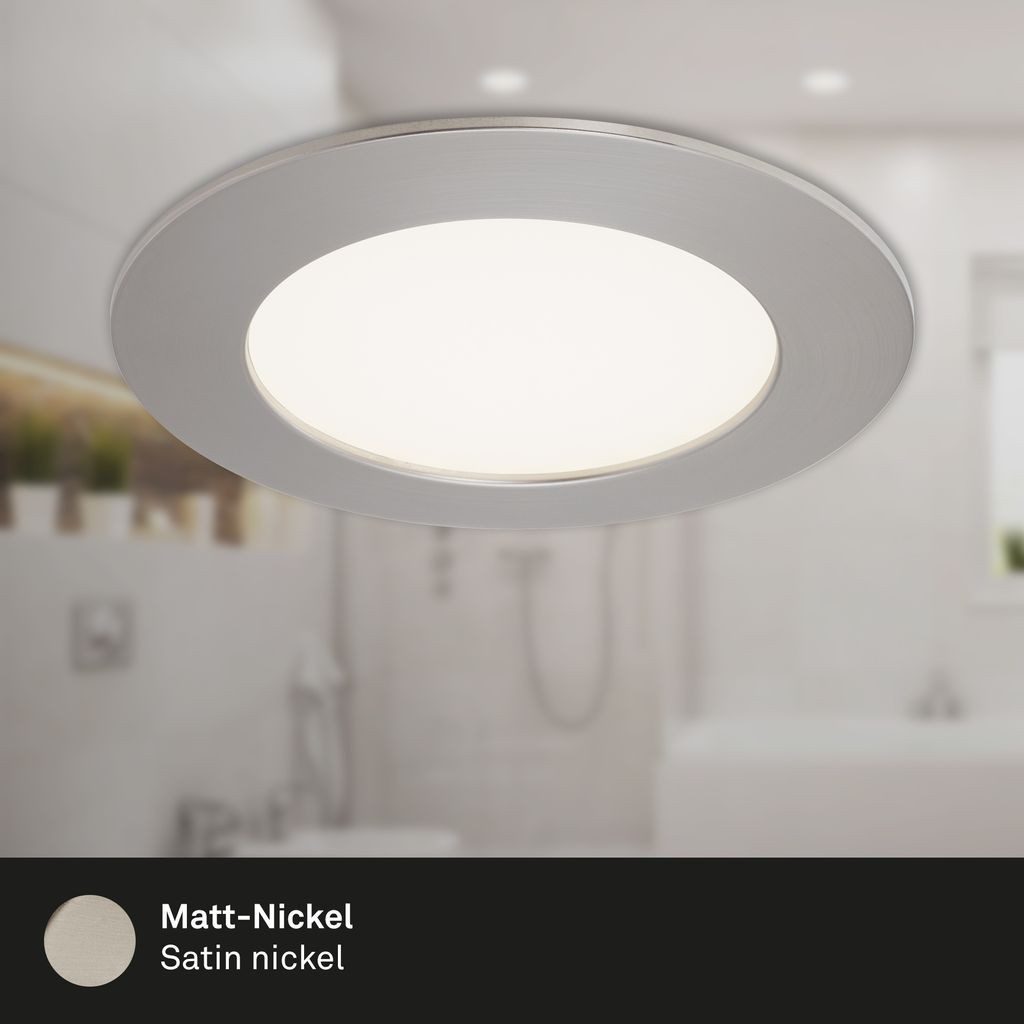 Briloner Leuchten LED Einbaustrahler 7284-032, LED fest integriert, 2700K - Extra-Warmweiß, matt-nickel, LED, Einbaustrahler, Einbauspot