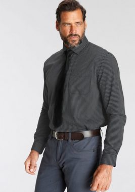 Man's World Langarmhemd mit passender Krawatte, Kentkragen, Brusttasche (Set, 2-tlg., mit Krawatte)