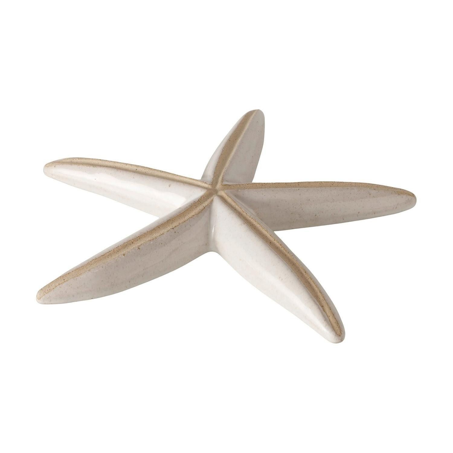 BOLTZE GRUPPE GmbH Dekofigur Deko-Seestern ANIJA, Weiß, Keramik, Steinzeug, (1 St), Aufgeraut, Lasiert, L 25 x B 25 x H 3 cm