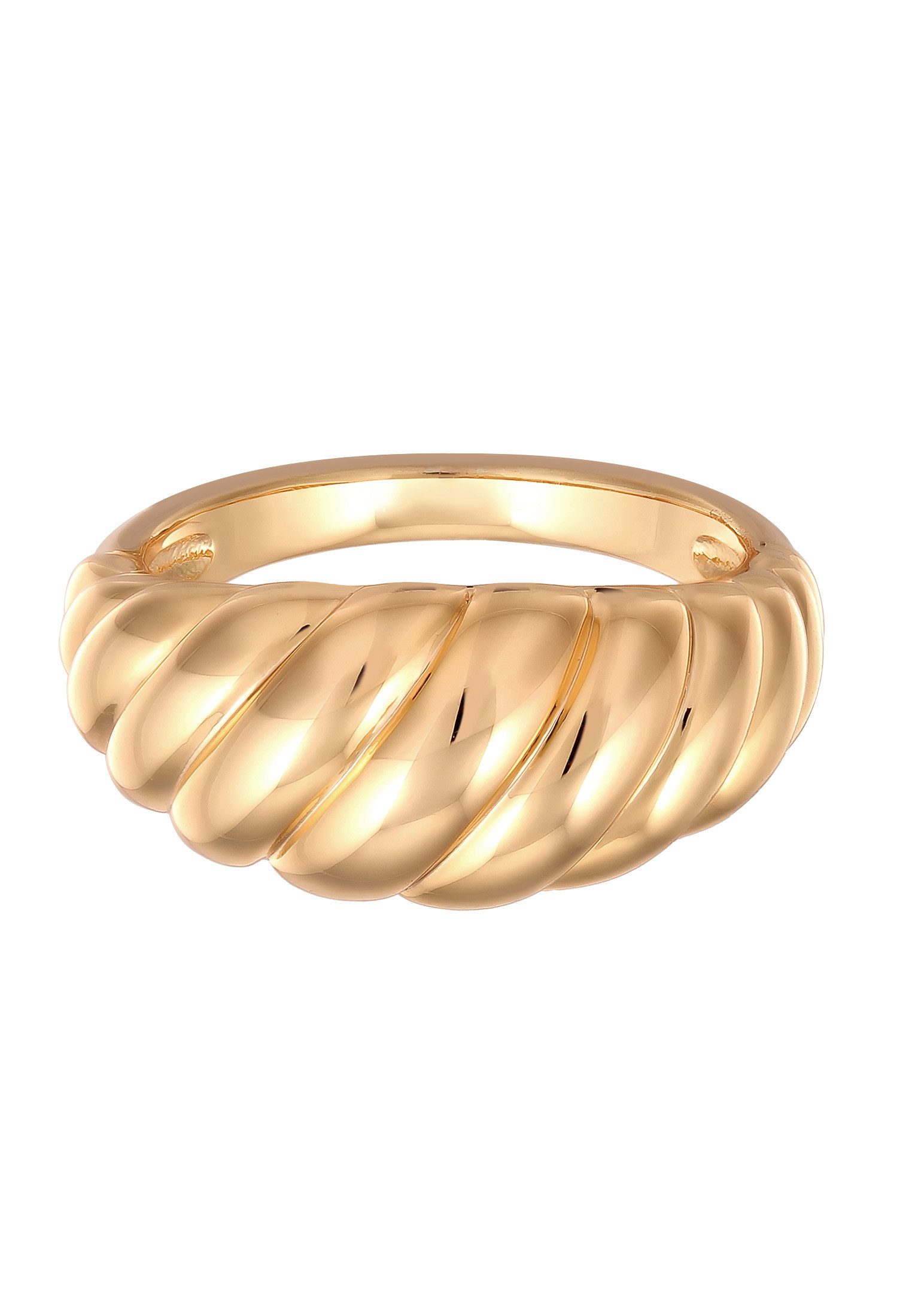 Elli Fingerring Ring Organic Stil Rhodium-Finish Gold Messing