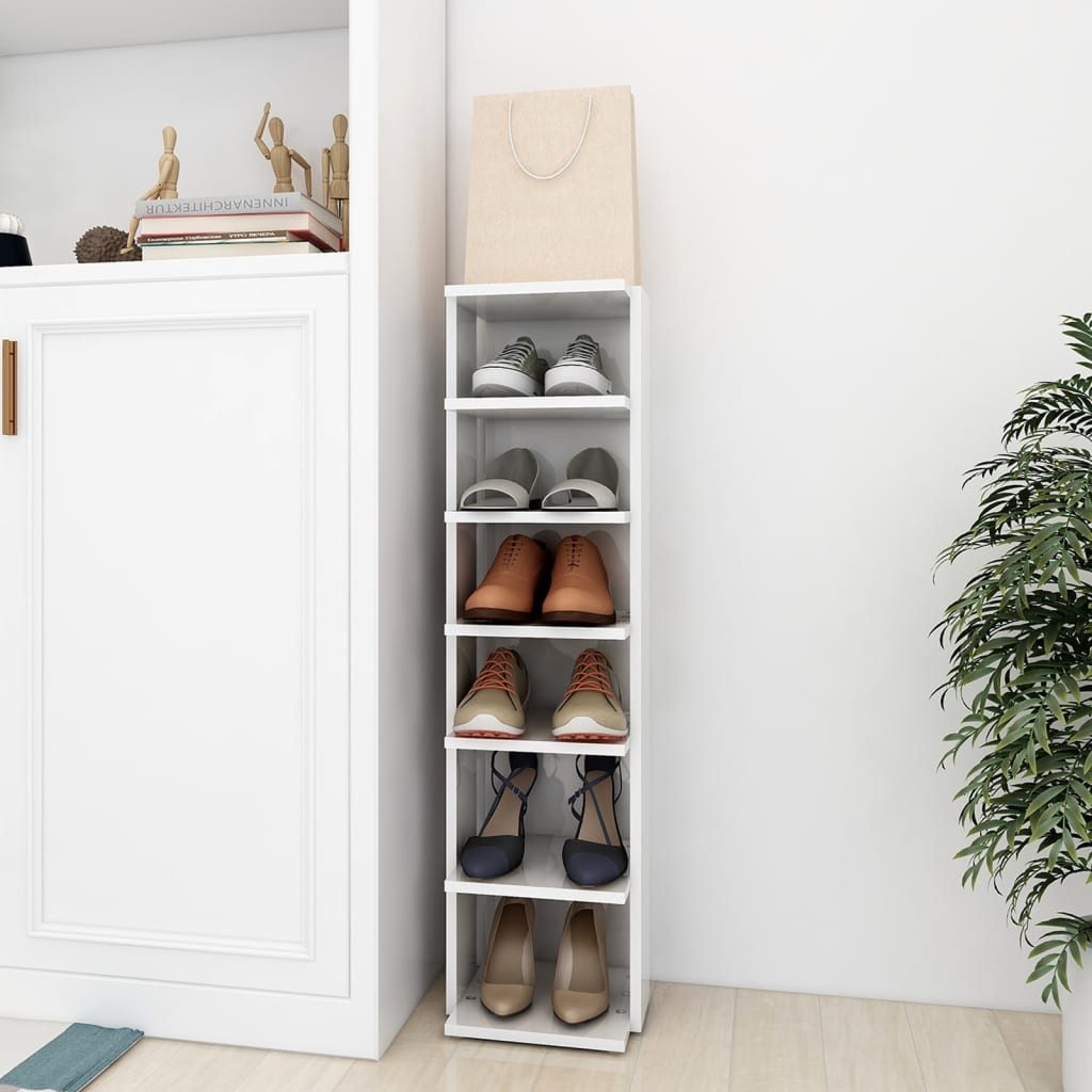 vidaXL Schuhschrank Schuhregal Hochglanz-Weiß 27,5x27x102 cm günstig online kaufen