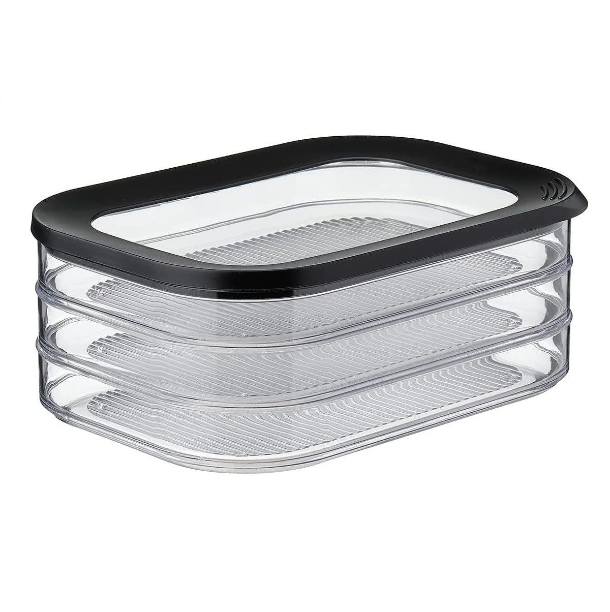 Mepal Vorratsdose Meat and Cheese Set Nordic Black, Modula Vorratsdosen mit Deckel, Styrol-Acrylnitril (SAN), Polyethylen (PE), Anti-Kondensationseinsatz, luftdicht & spülmaschinenfest