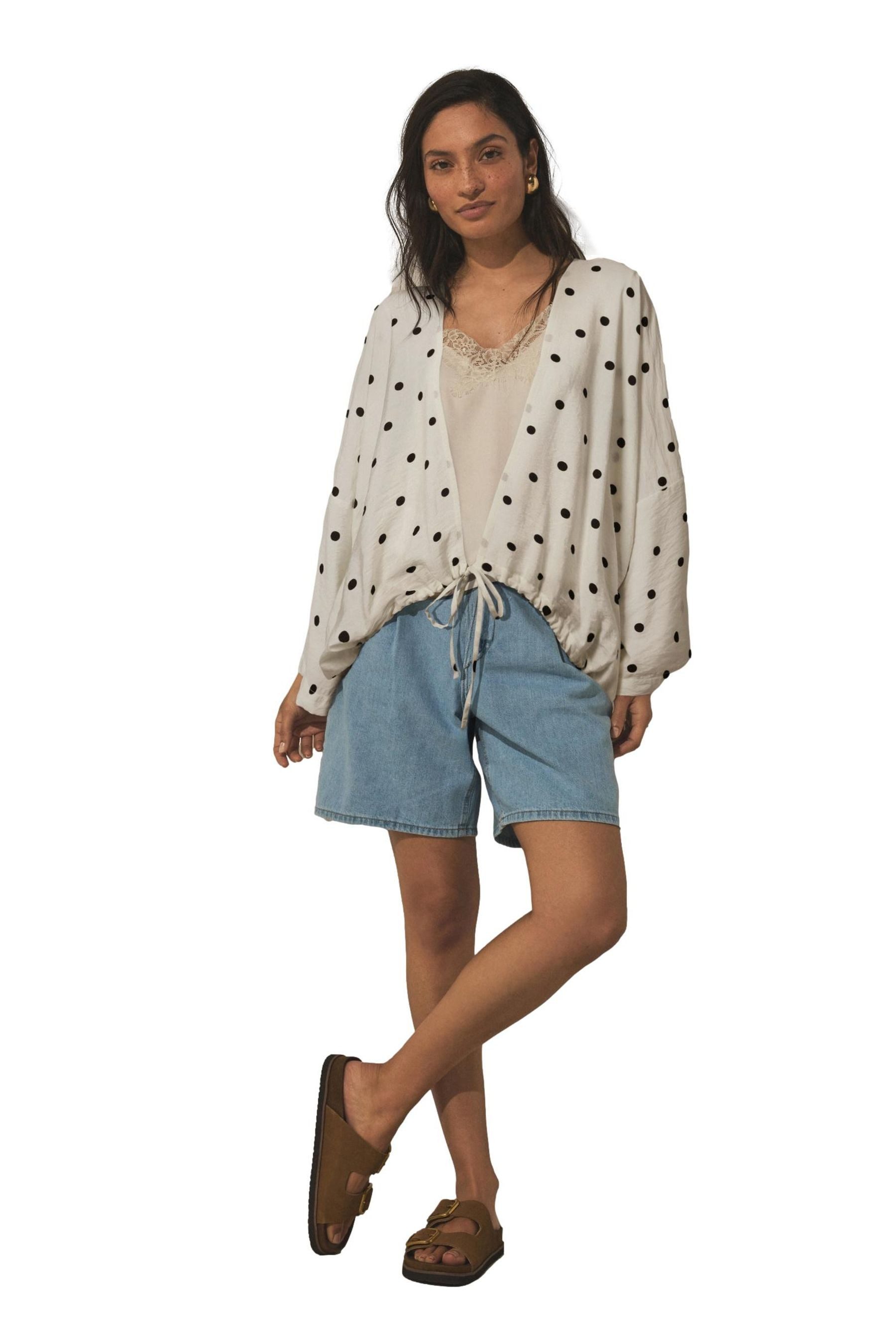 Next Shirtjacke Leichte Jacke mit Bindedetail vorne (1-tlg)