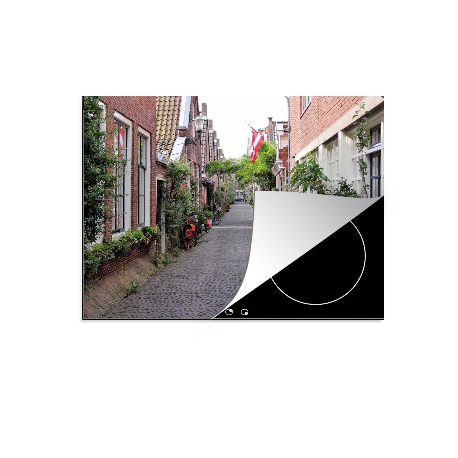 Niederlande nutzbar, - Mobile tlg), Straße, 70x52 Alkmaar Ceranfeldabdeckung MuchoWow (1 Vinyl, Herdblende-/Abdeckplatte Arbeitsfläche cm, -