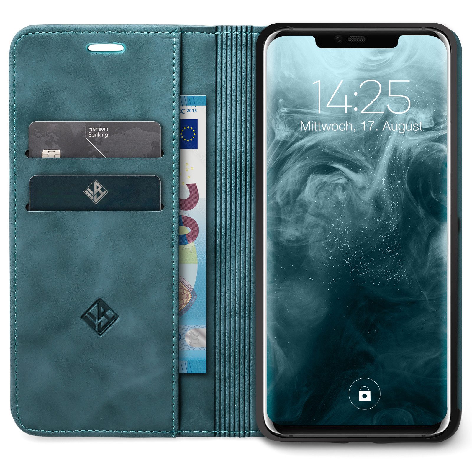 Tec-Expert Handyhülle Tasche Hülle für Huawei Mate 20 Pro 6.39 Zoll, 6.39, Cover Klapphülle Case mit Kartenfach Fliphülle aufstellbar
