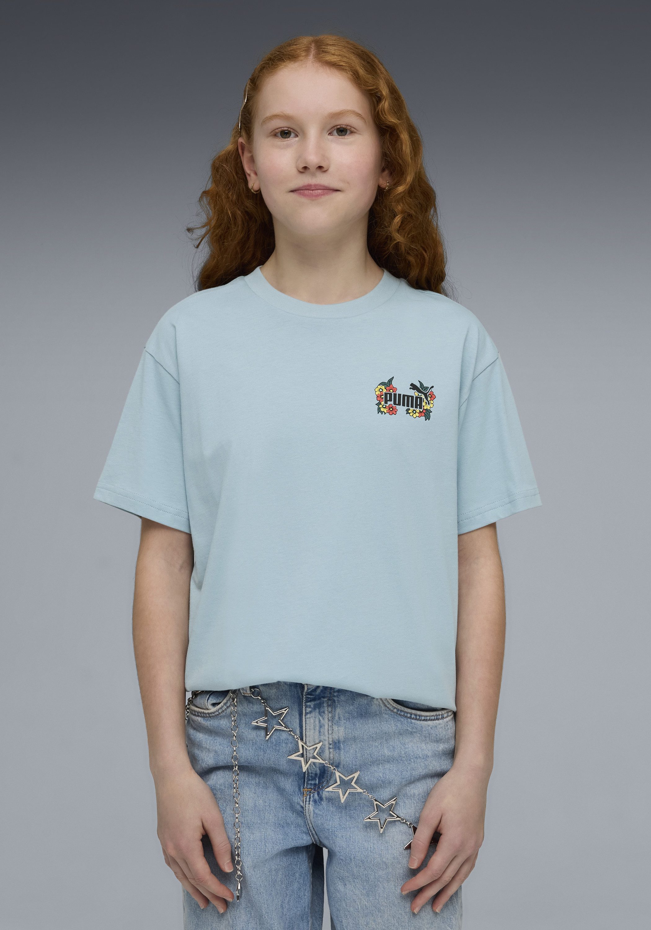 PUMA T-Shirt MID90S RELAXED GRAPHIC TEE G für Jugendliche, Kurzarm, sportlicher Stil, aus Baumwolle