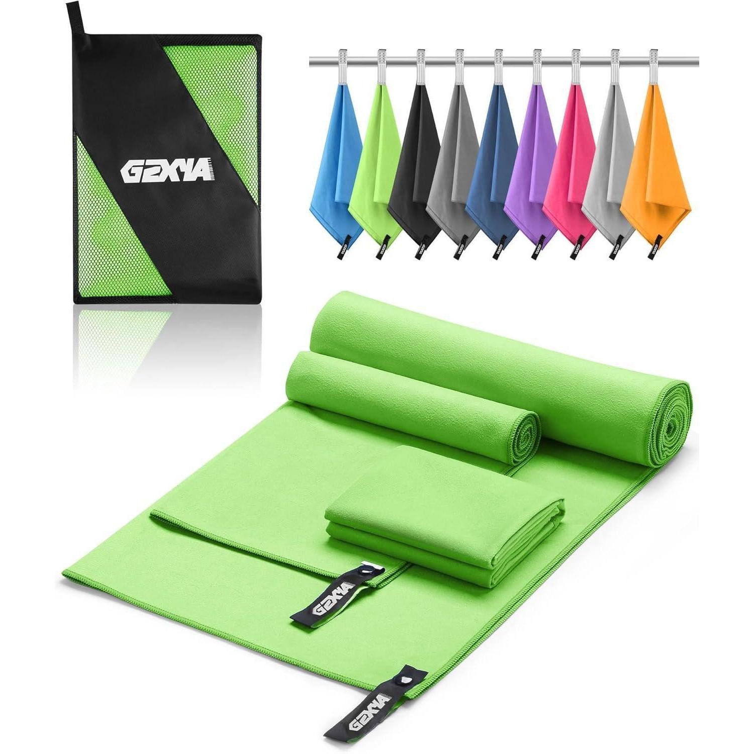 GZXYA Sporthandtuch Mikrofaser Handtuch Set 3-teilig 180x60 cm großes Badetuch 2x 80x40 cm