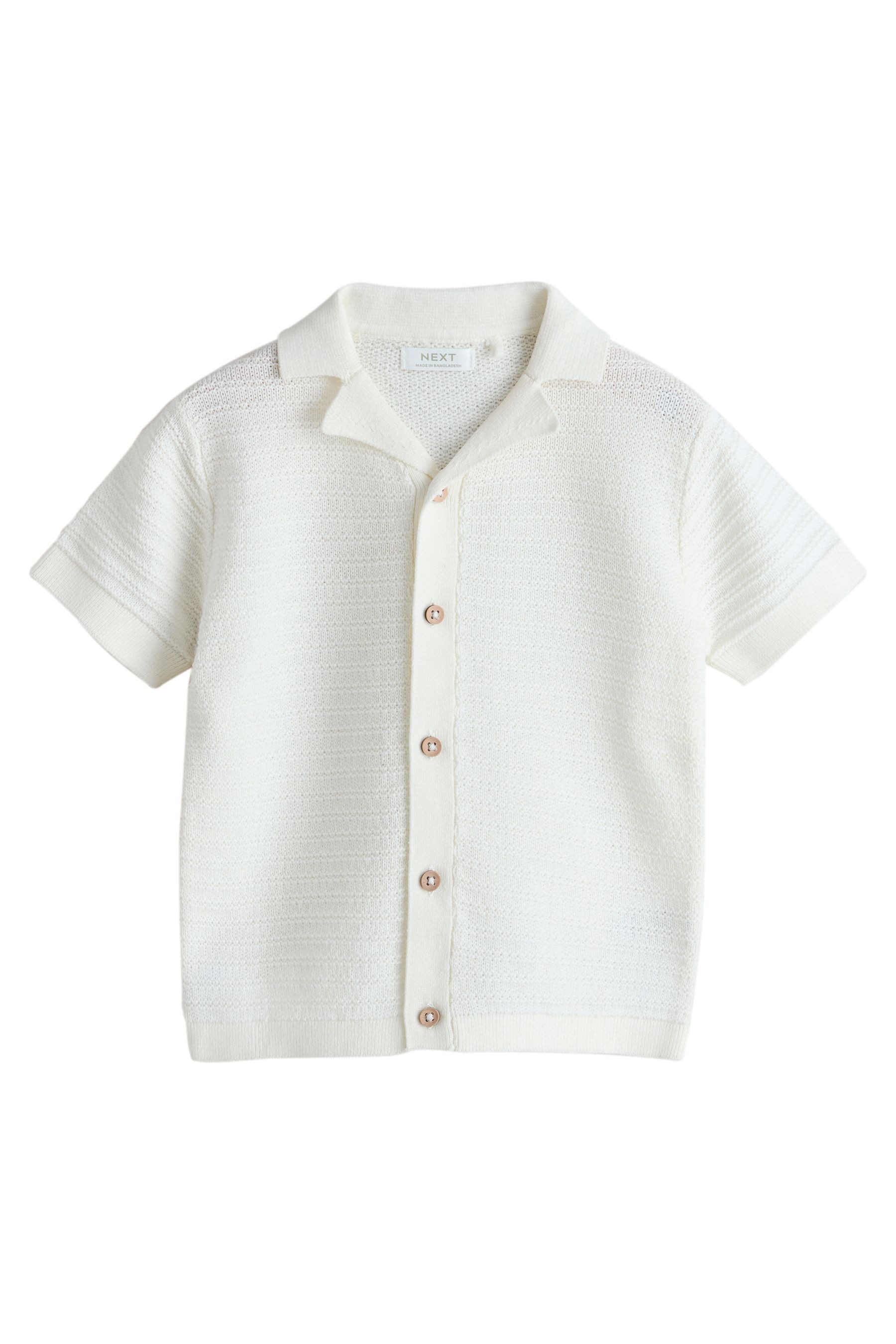 Next Polokragenpullover Strick-Polo-Shirt mit Reverskragen und Motiv (1-tlg)