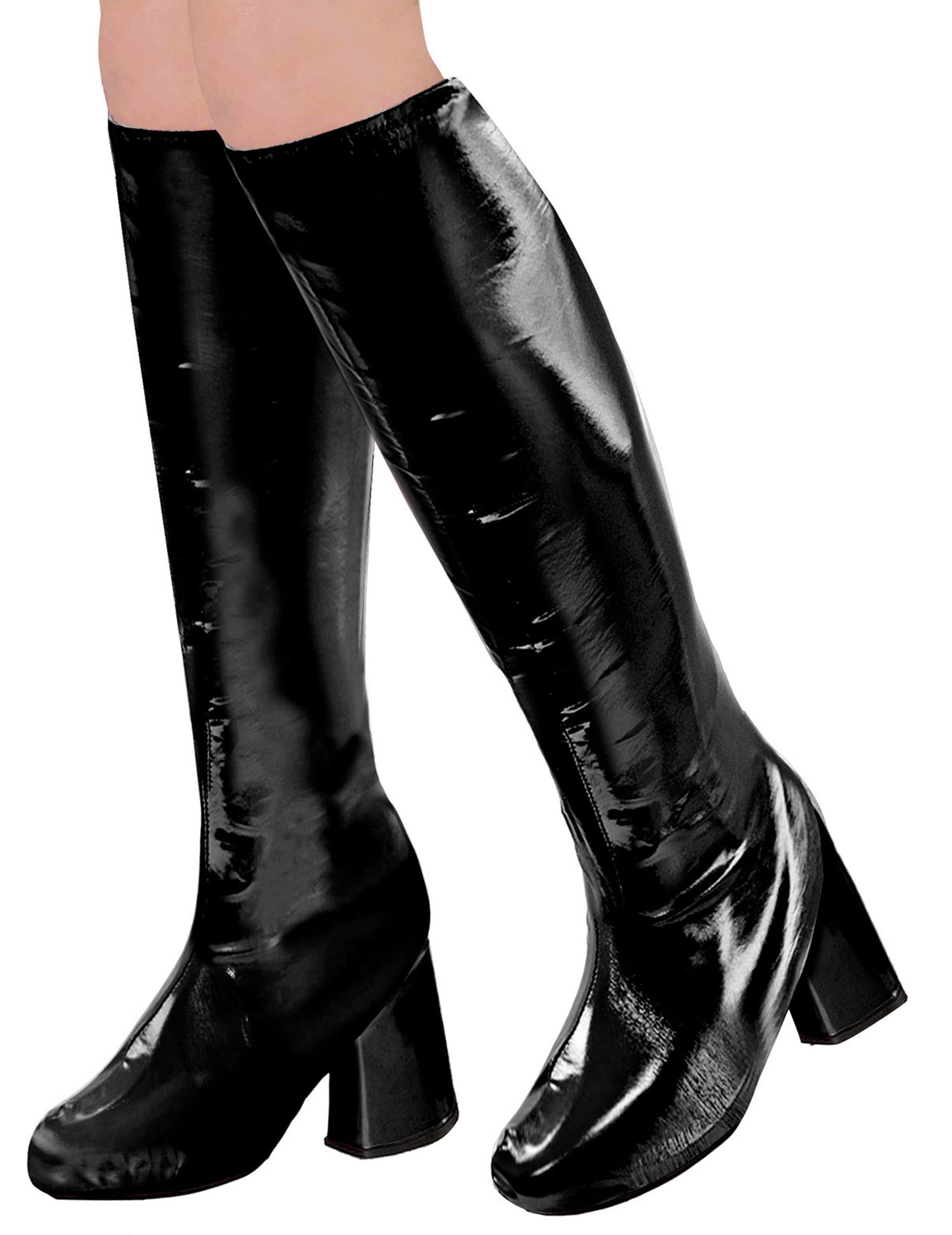 Widmann S.r.l. Kostüm Schuhüberzüge Retro-Stiefel schwarz
