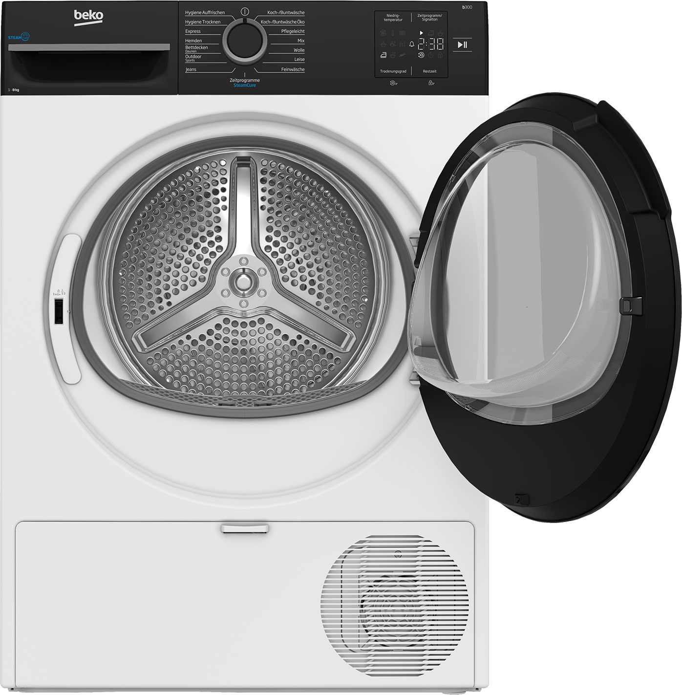 BEKO Wärmepumpentrockner BM3T38240W, AquaWave Schontrommel & 8 kg – sanft trocknen für die ganze Familie – Bild 2 von 5