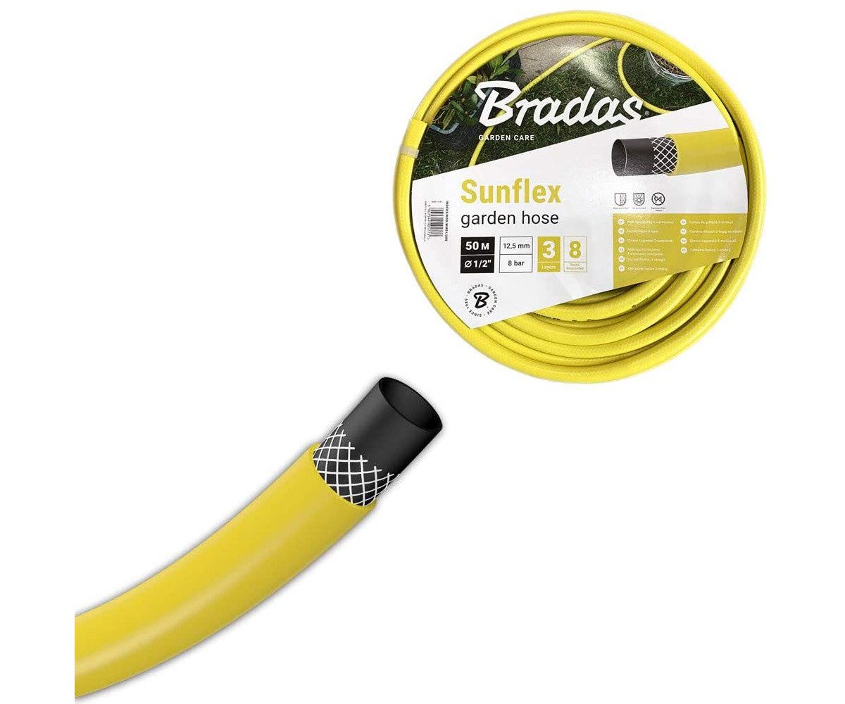 Bradas Gartenschlauch Gartenschlauch / Wasserschlauch 1/2" 50m – für Gärten und Grünflächen, Temperaturbeständig