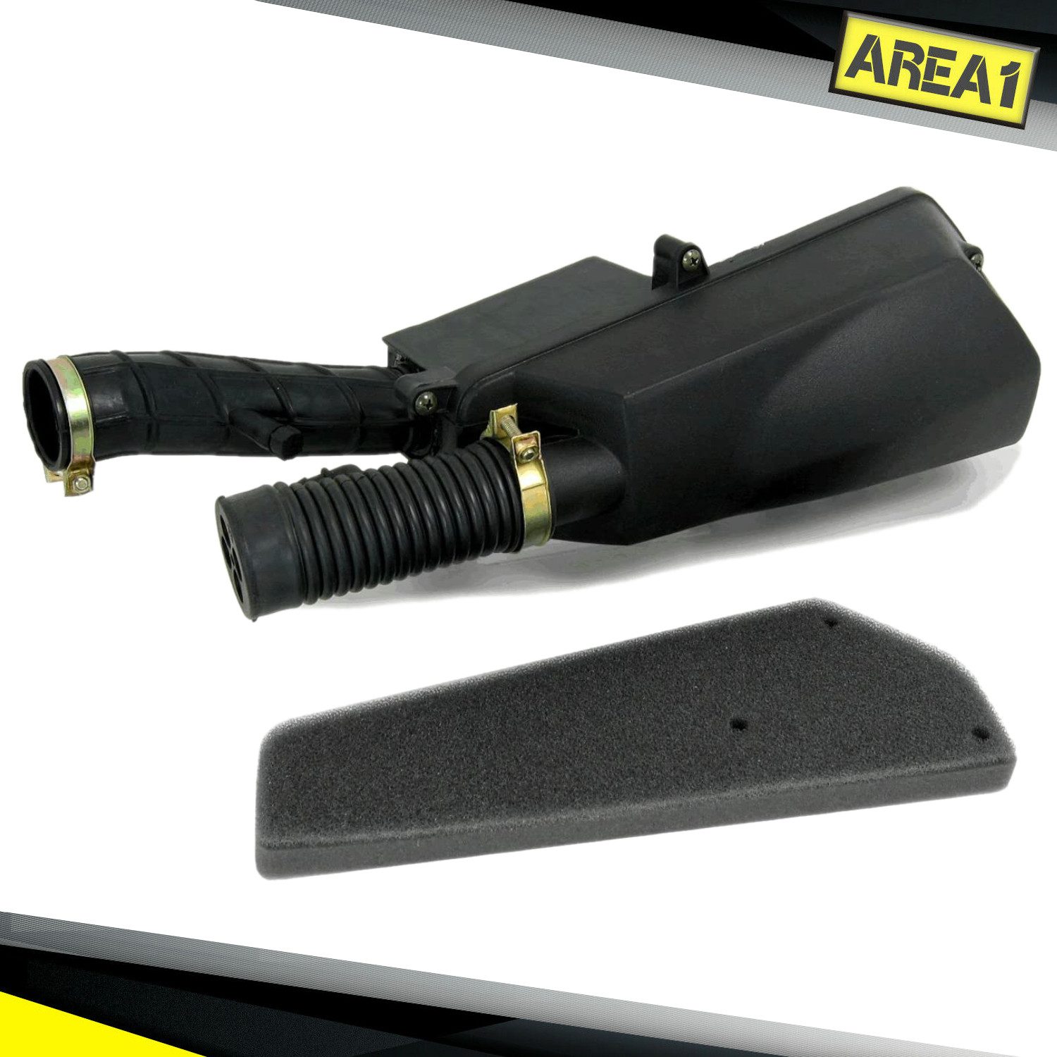 Area1 Luftfilter Ersatz Luftfilter + Luftfilterkasten GY6 50ccm China 4Takt 12 Zoll, Kompatibel mit ATU Explorer AGM Baotian Rex RS Nova Motors