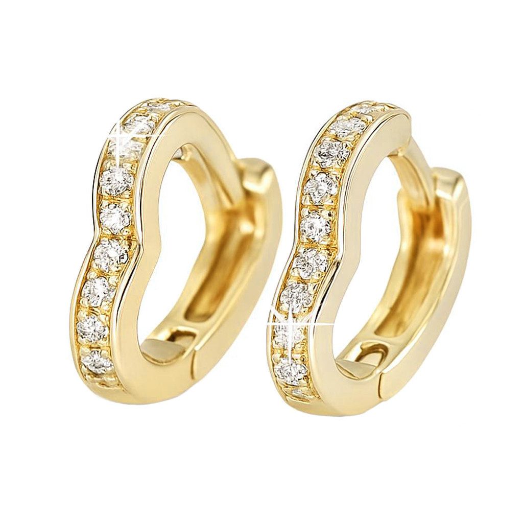 Taffstyle Paar Creolen Creolen 925 Sterling Silber Creolen Herzform Damen O günstig online kaufen