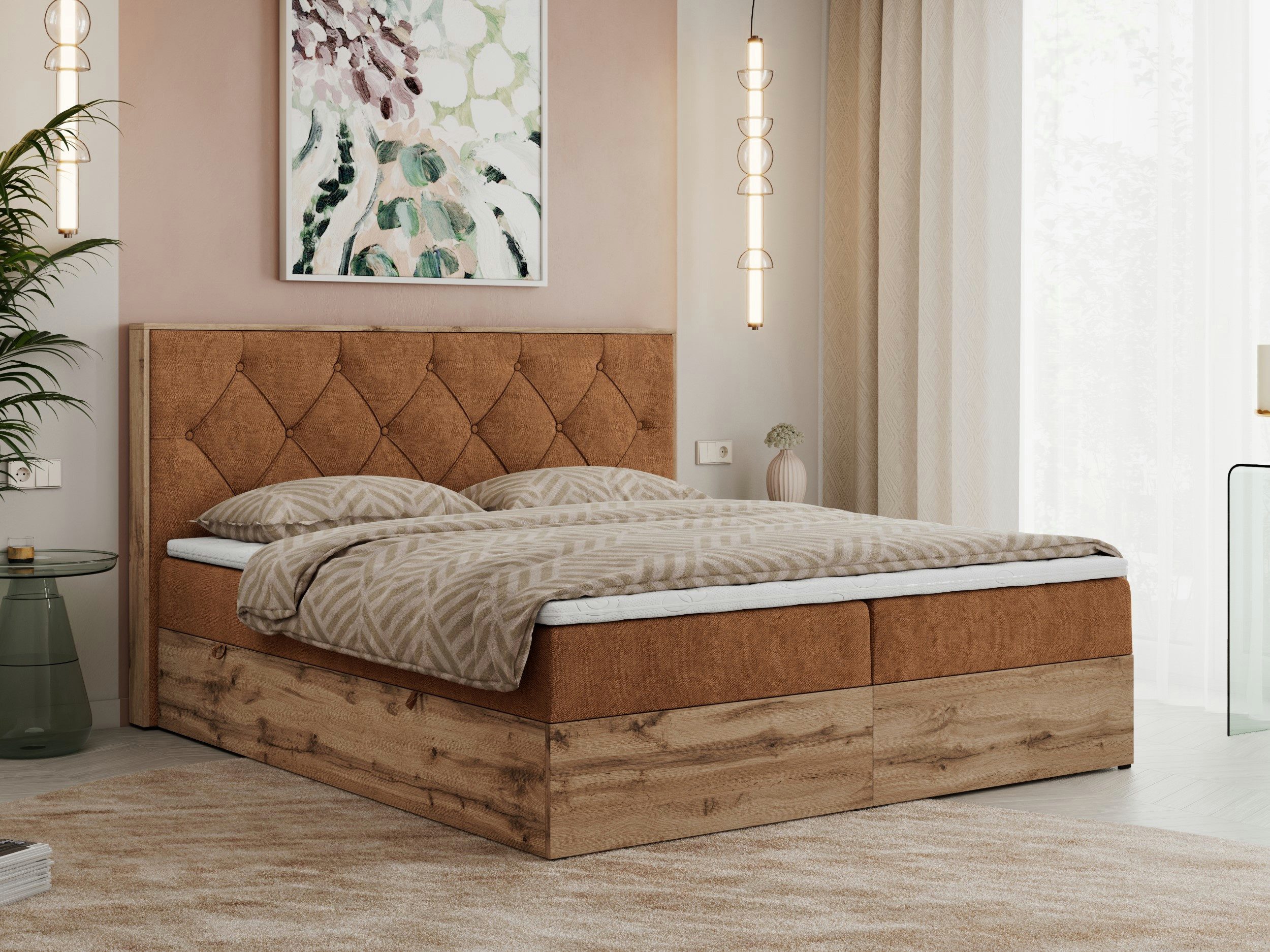 MKS MÖBEL Boxspringbett VENETO (Polsterbett, zwei günstig online kaufen