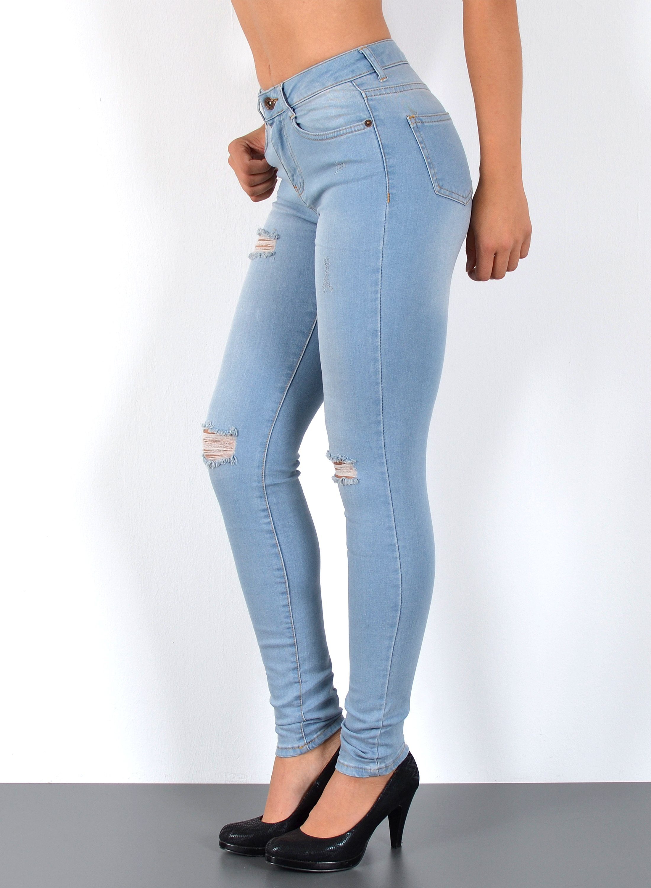 ESRA Skinny-fit-Jeans S800 Damen Jeanshose Skinny Leg High Waist Jeans Stretch