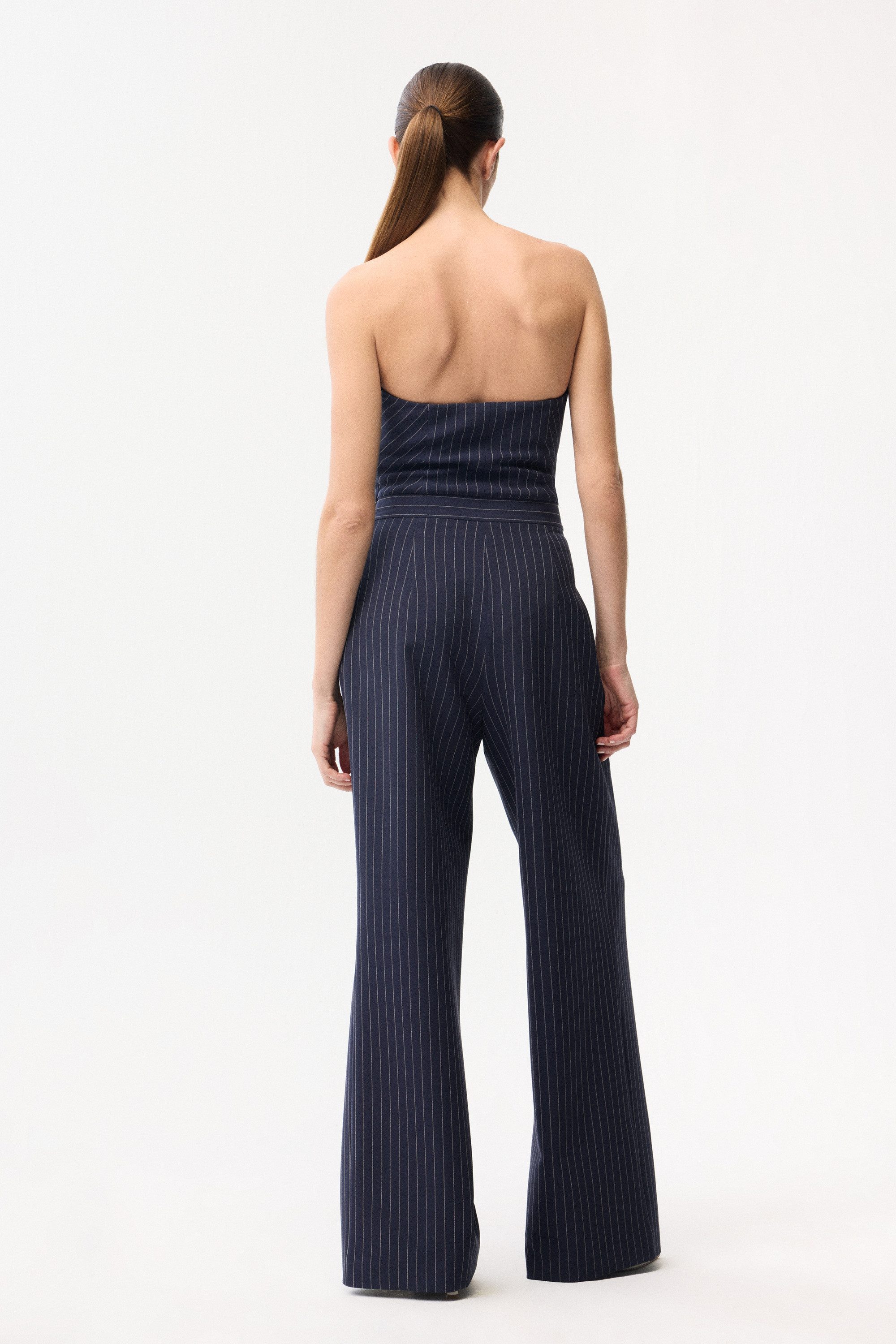 adL Jumpsuit Gestreifter trägerloser Jumpsuit