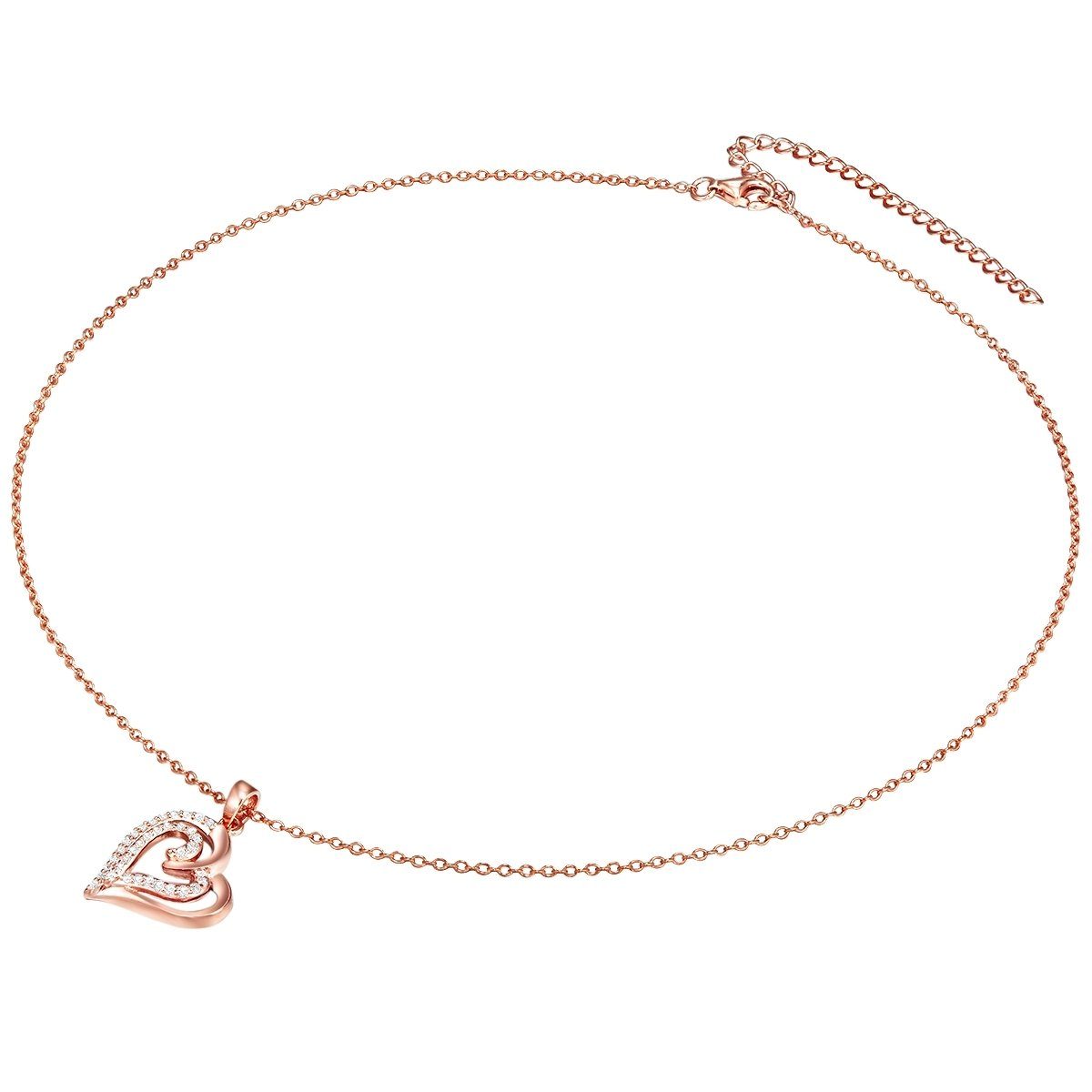 Rafaela Donata Silberkette Herz roségold, mit Zirkonia günstig online kaufen