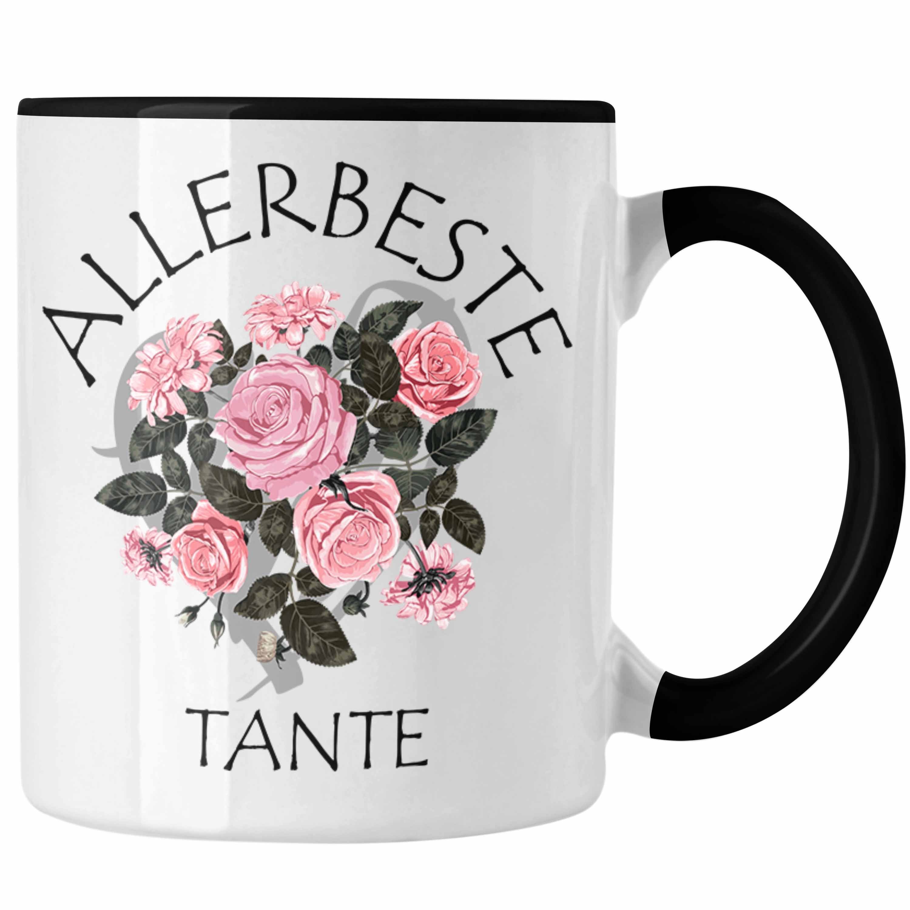 Trendation Tasse Trendation - Beste Tante Tasse Geschenk Kaffeetasse für Beste Tante der Welt Geschenkidee Geburtstag Schwarz