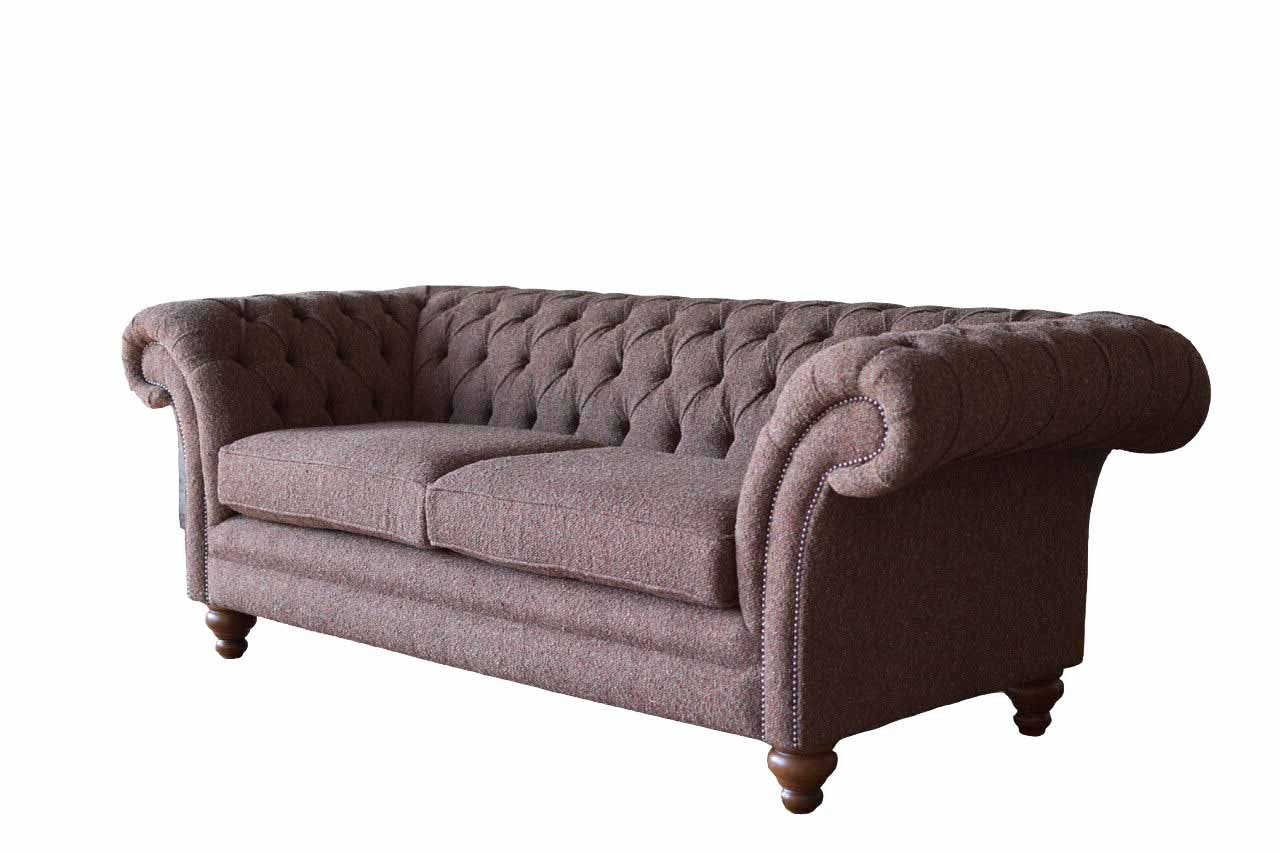 JVmoebel Chesterfield-Sofa, Sofa Chesterfield Wohnzimmer Textil Klassisch Design Sofas