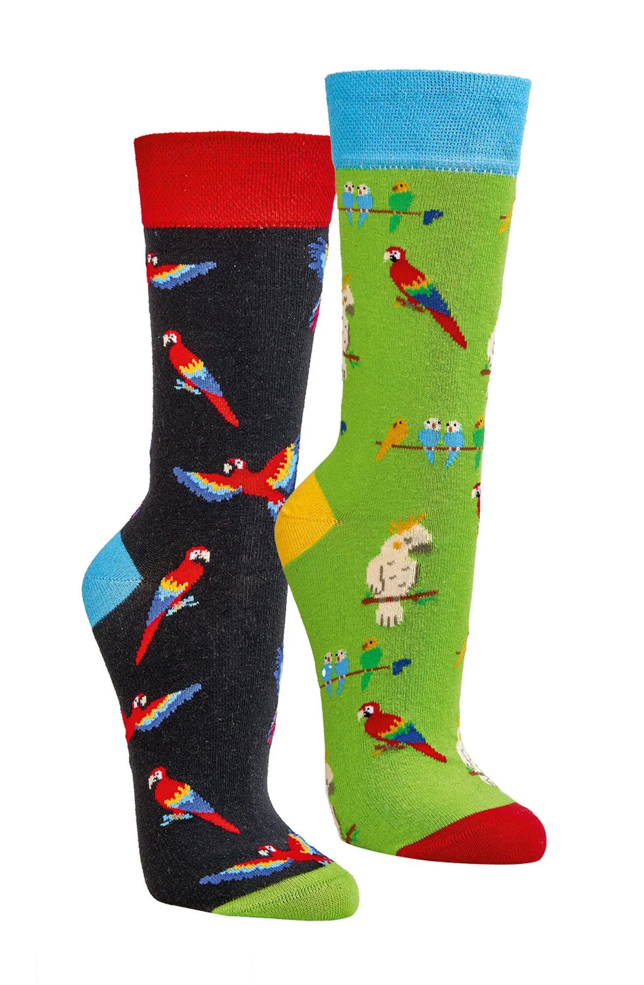 Socks 4 Fun Freizeitsocken Socks 4 Fun Papagei (2-er Bündel, 2-Paar, 2 Paar) lustiges Design
