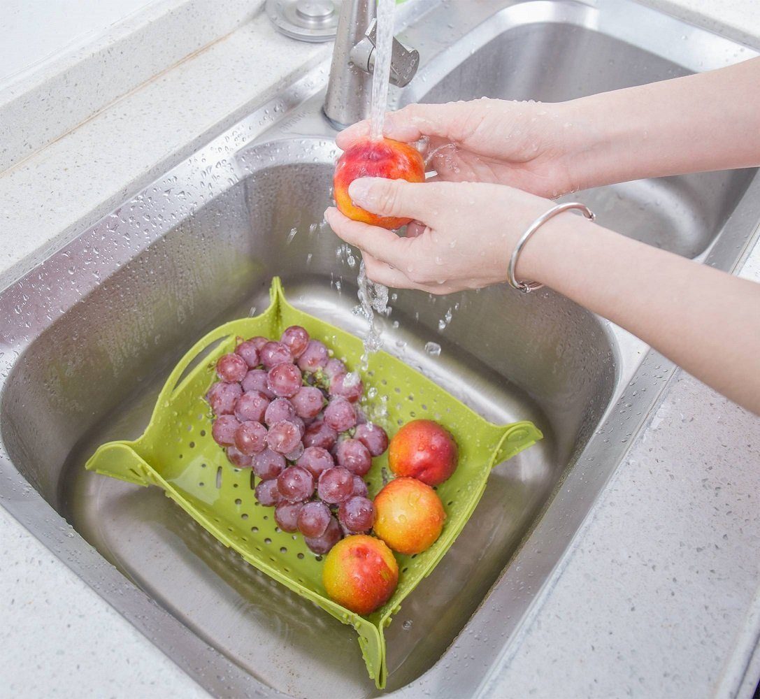 Multifunktionaler Obstschale Korb, Elegear Silikon, Wärmedämmen Wasserfilter,