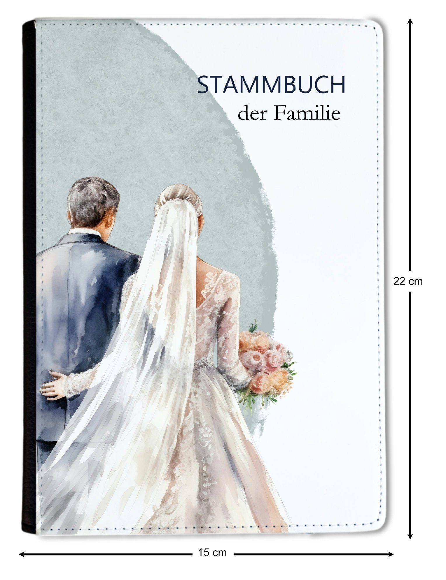 Thumbnail - CreaDesign Notizbuch Stammbuch A5 Brautpaar Blau Weiß Kreis